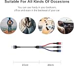 USAMS 2Pack Multi Charging Cable Nylon Braided Short 1FT 4 in 1 USB Charge Cord with Phone Type C Micro USB Connector for Phone/Galaxy and More