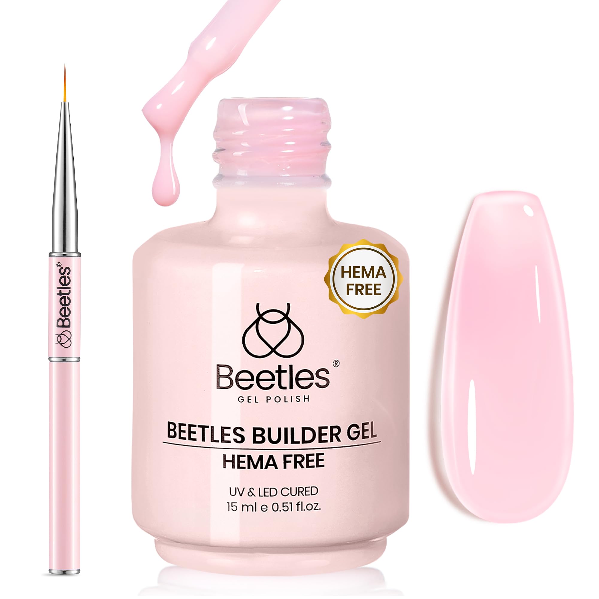 Beetles Builder Gel - Natural Nude Nails -28
