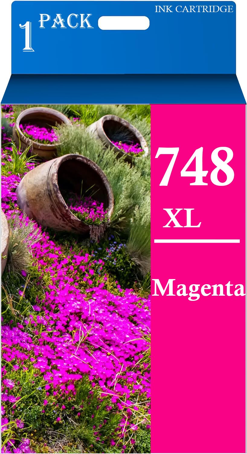 T748XL 748XL T748 Magenta Ink Cartridge Replacement for 748XL320 Ink Cartridge Compatible for Workforce Pro WF-6090 WF-6530 WF-6590 WF-8090 WF-8590 Printer.