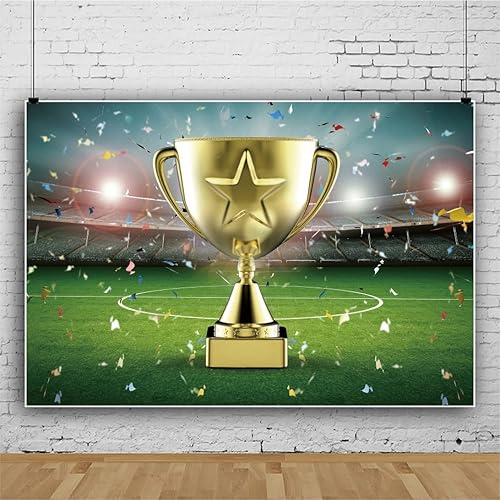 Miniatura 8 de DORCEV Telón de fondo de campo de fútbol americano de 7 x 5 pies para fotografía, campo de fútbol americano, competencia deportiva, decoración de