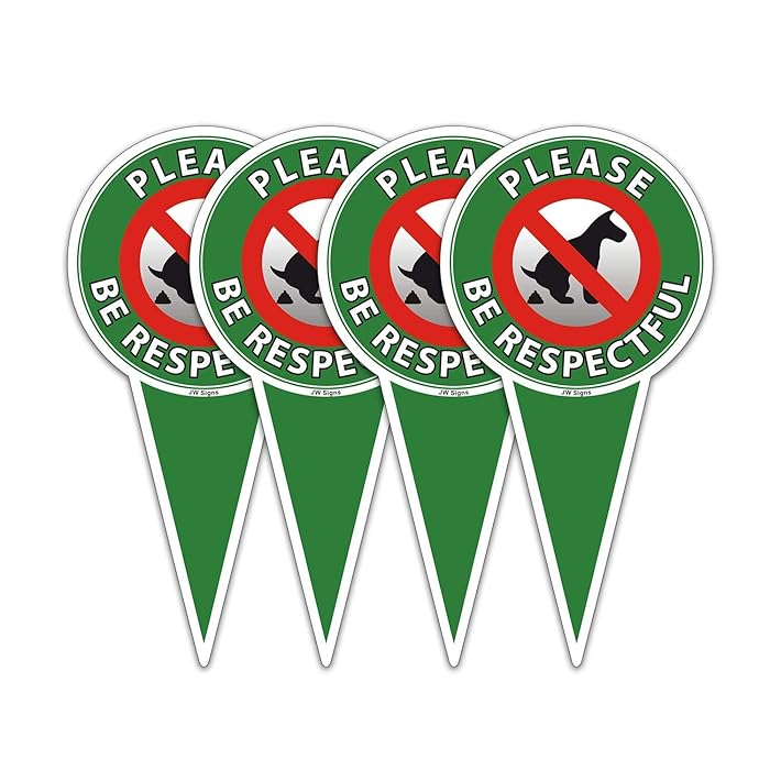 Buy Please Be Respectful (4Pack) No Dog Poop Yard Signs Double Sided No