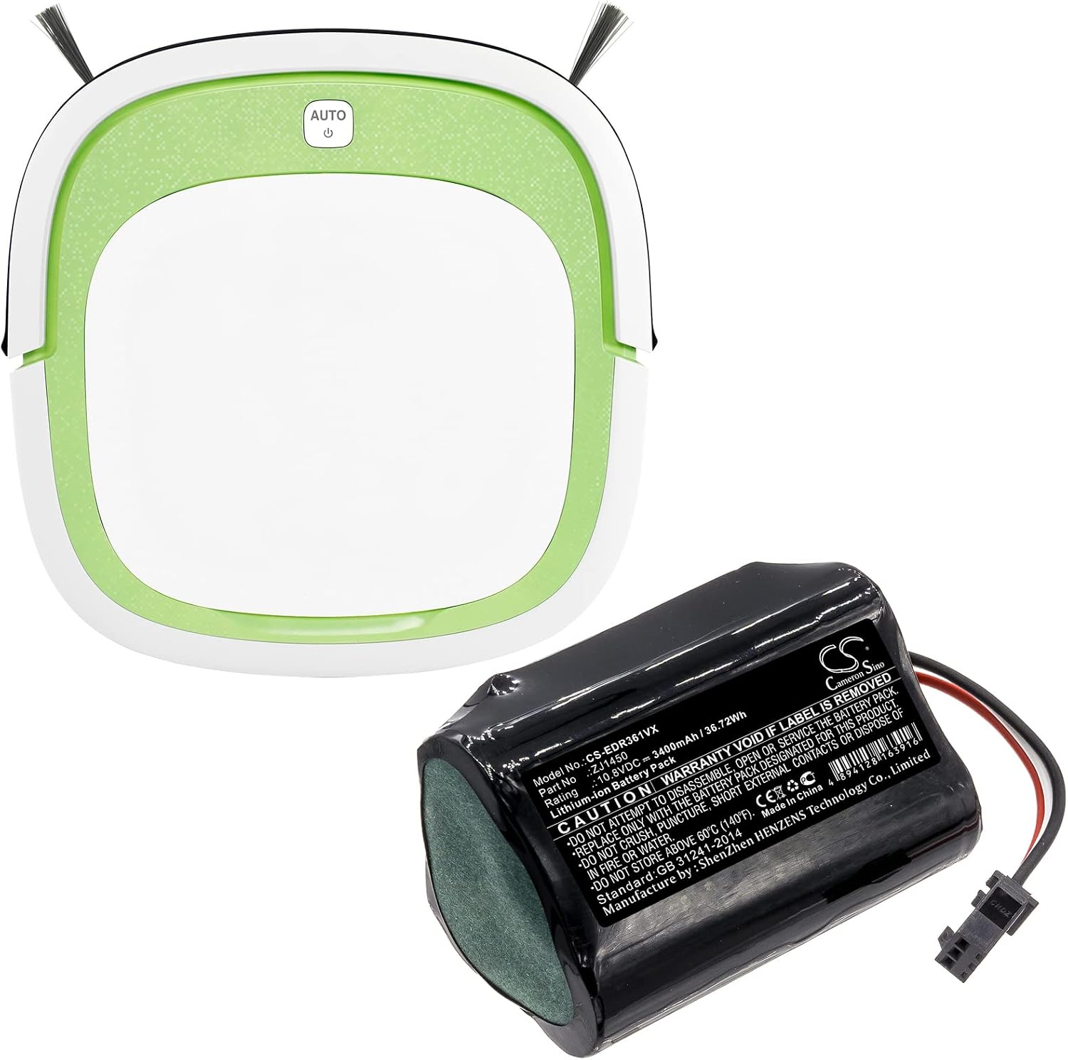 Cameron Sino New 3400mAh Replacement Battery for Ecovacs D36A, D36B, D36C, D36E, DA60, DA611, DB35, Deebot Slim 1, Deebot Slim 10, Deebot Slim 2, TCR360