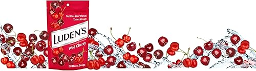 Miniatura 37 de Luden's Gotas de garganta de cereza silvestre sin azúcar, alivio del dolor de garganta, 25 unidades (paquete de 12)