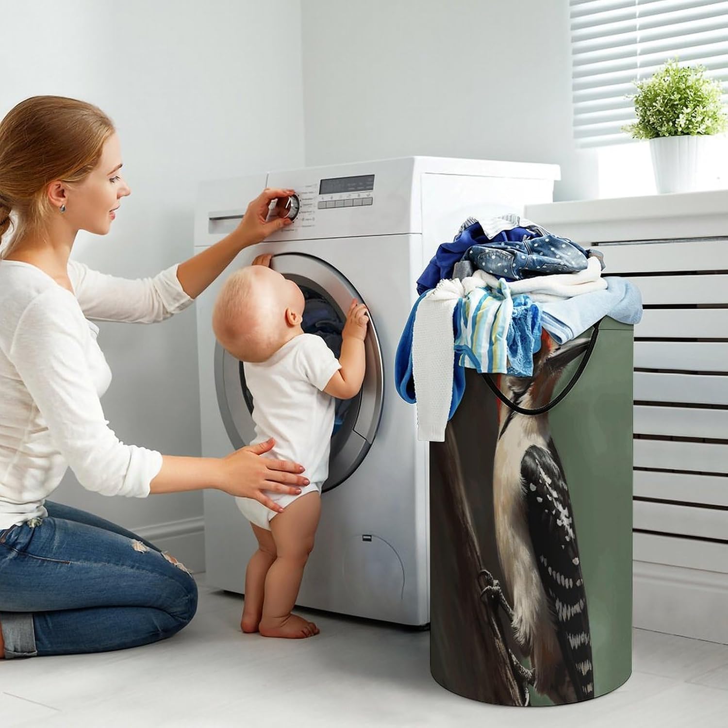 Dirty Clothes Basket Extra Large 110l Open Top Laundry Hamper With Portable Carry Handles, Foldable Waterproof Clothes Basket Spacious Laundry Bag For Bedroom Bathroom Laundry Room Dorm