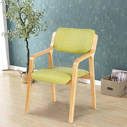 Miniatura 2 de CLATINA Silla decorativa Mid-Century con respaldo acolchado, reposabrazos y patas de madera maciza, silla de salón de piel sintética para