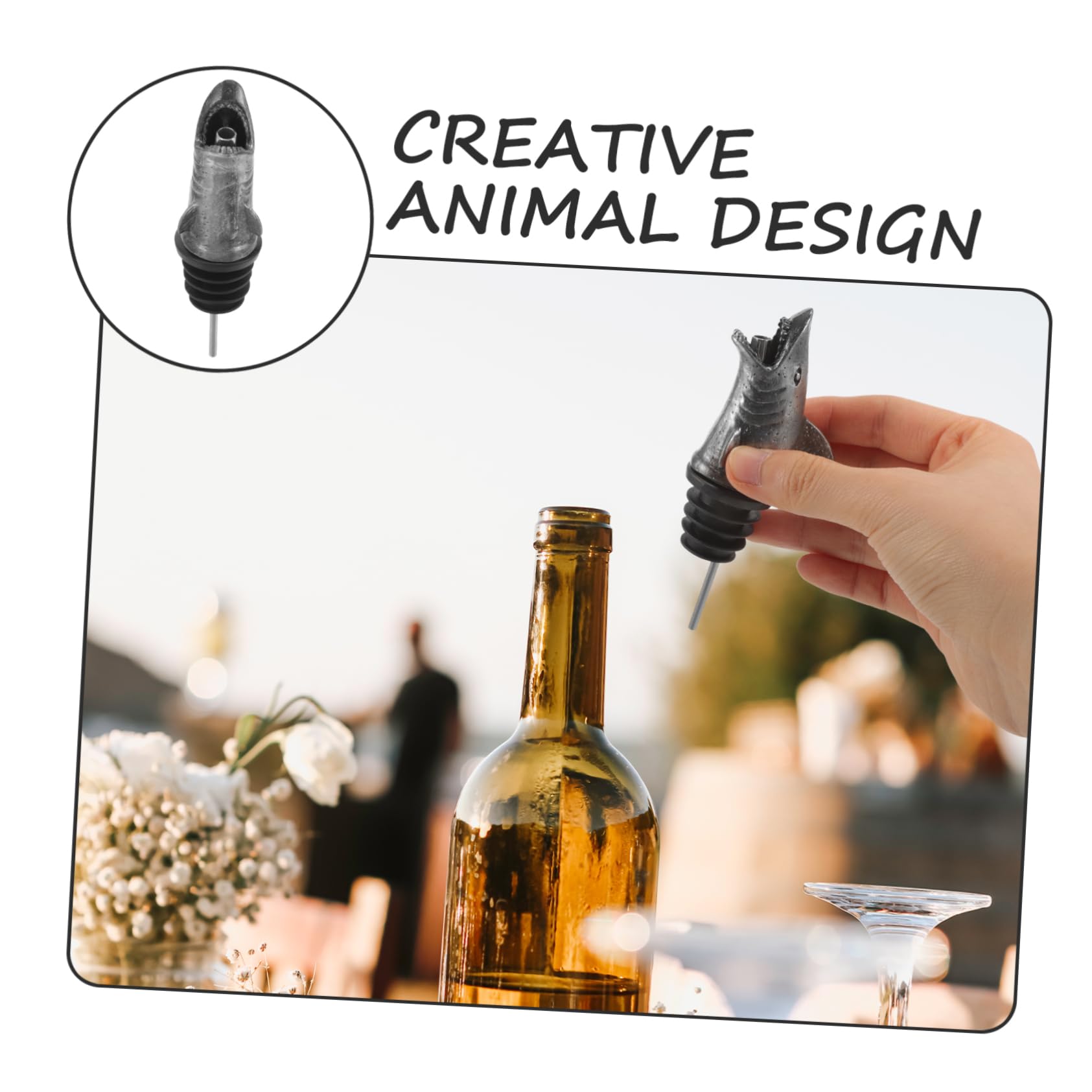 5piezas Vertedor De Vino y Forma De Dispensador De Líquidos Tapón Accesorio Creativo para Botellas De Vino Whisky y para Conservar Frescura y Evitar Goteos