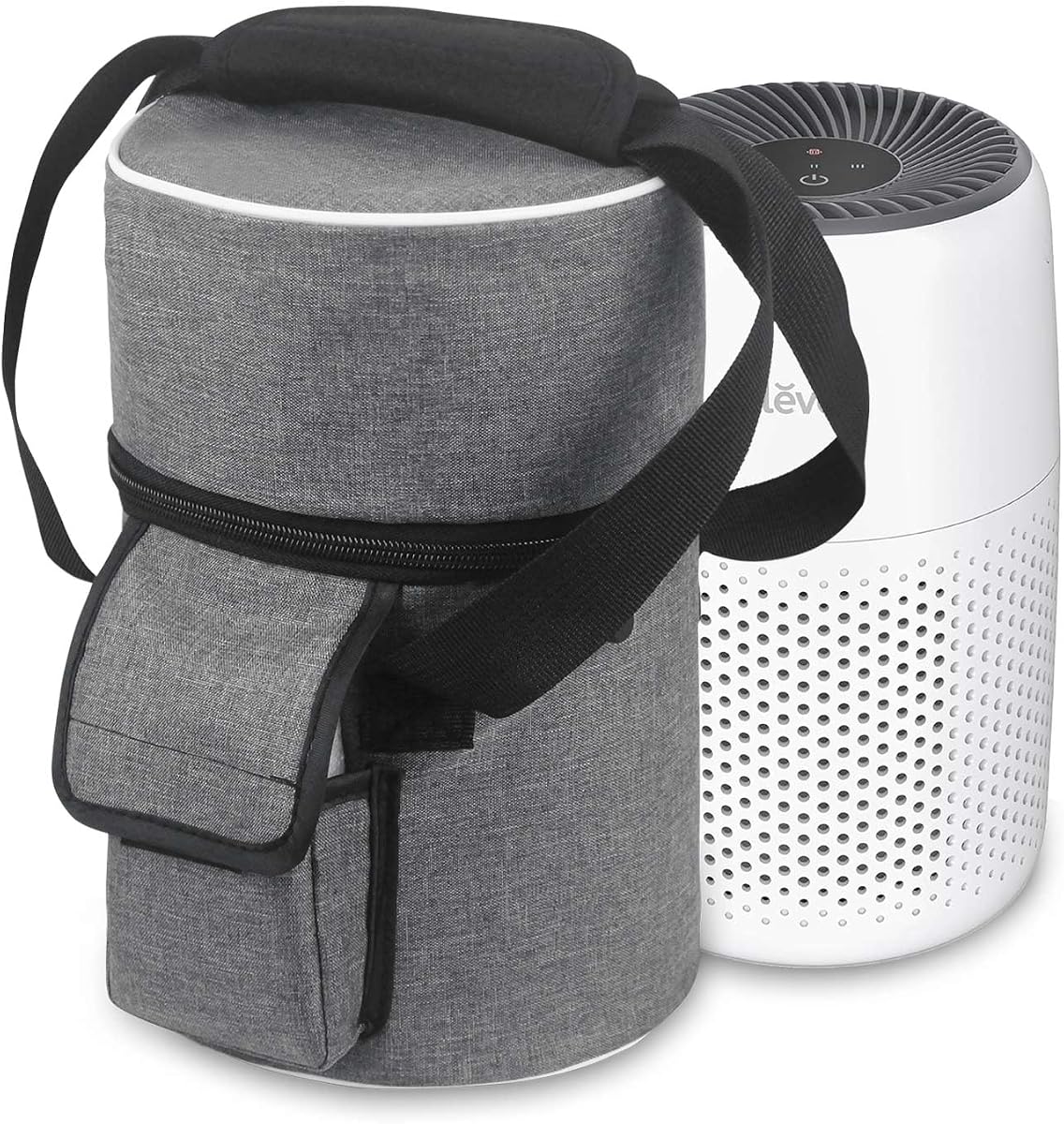 Carrying Bag for LEVOIT Core Mini-P Air Purifiers (Gray) | Mini-P Air Purifiers Travel Case Bag with Pocket, 5mm Thick Foam for Protection, Travel, Hotel, Camping, Car, Home, Office