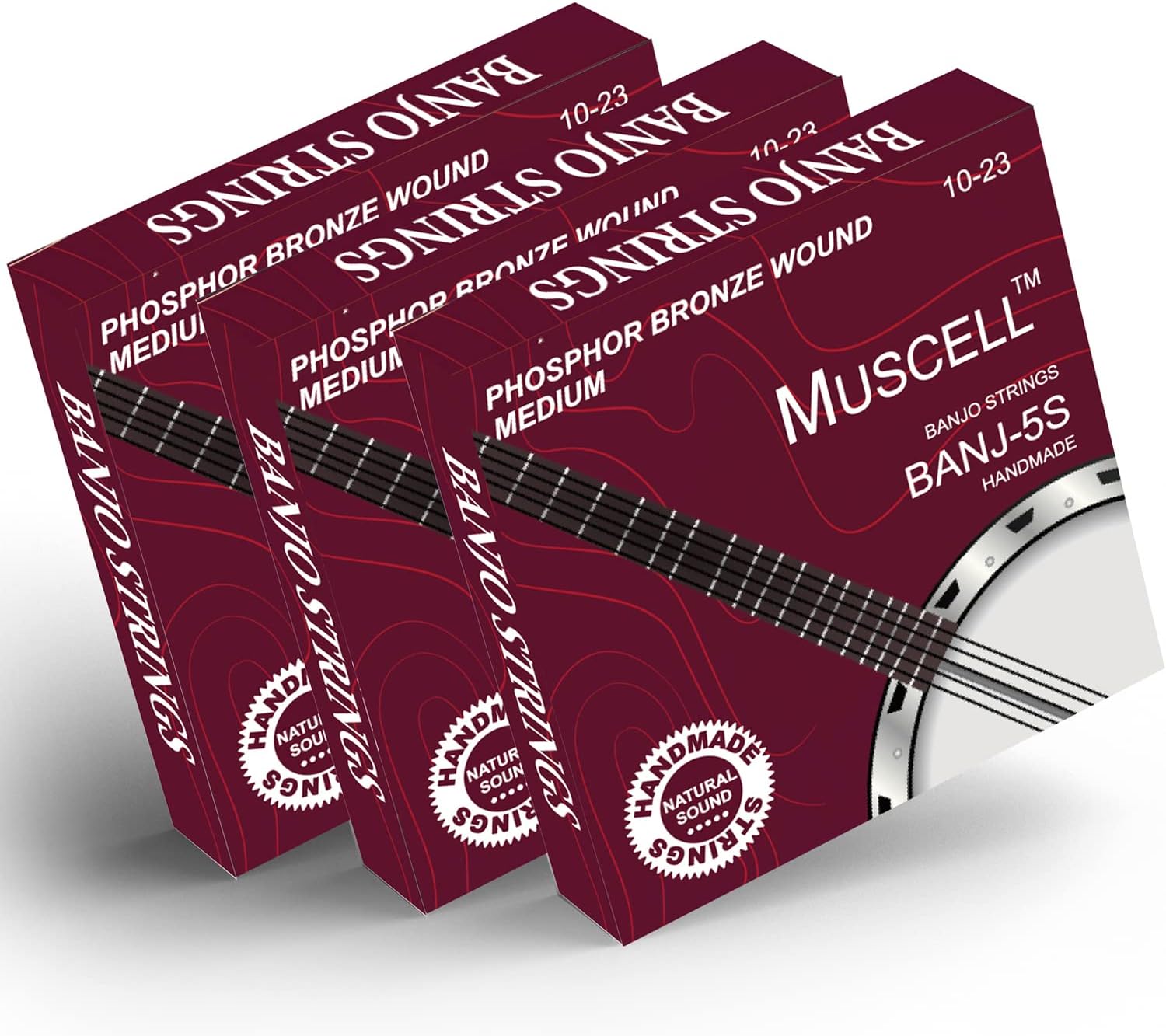 MUSCELL Banjo Strings, Handmade Phosphor Bronze 5String