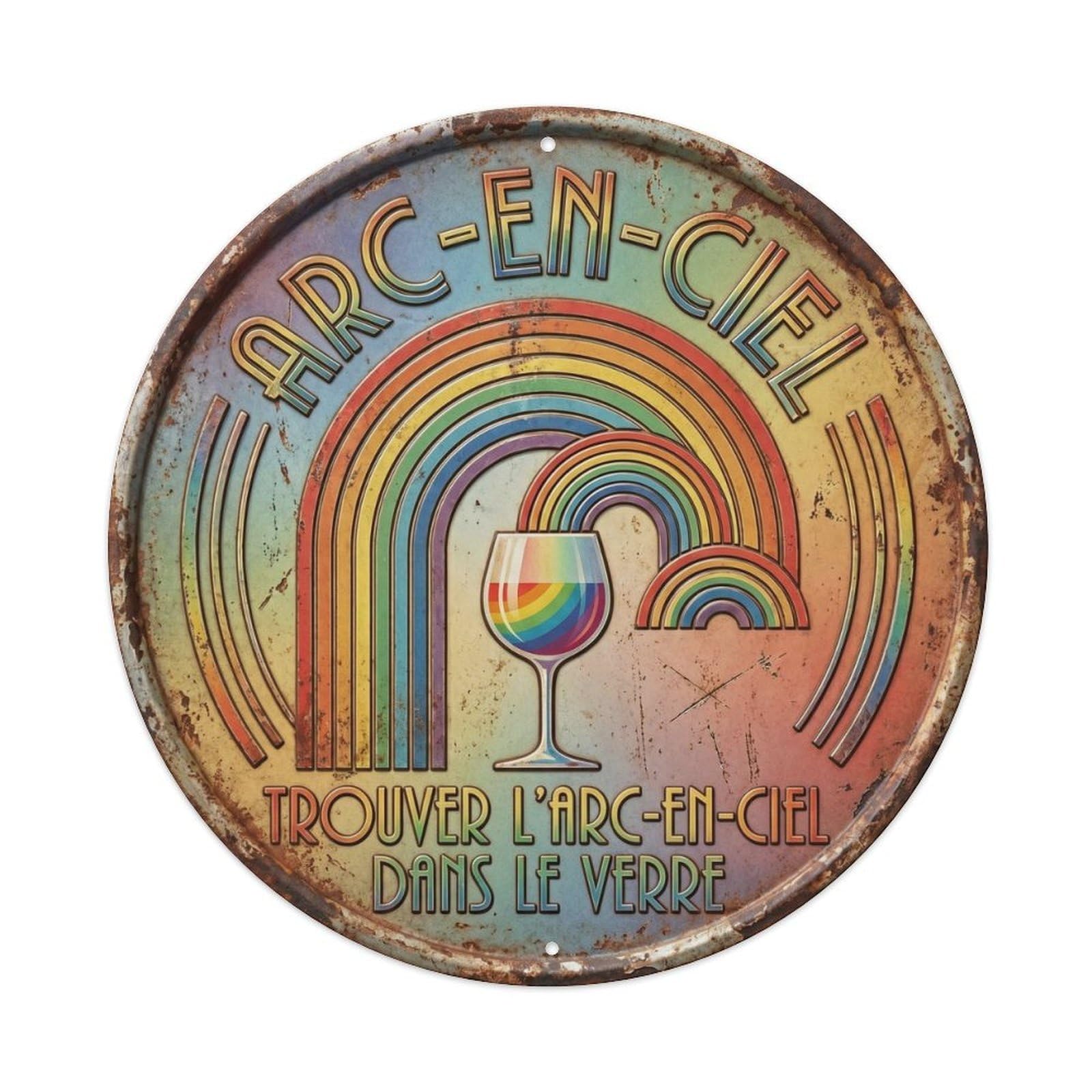 Rainbow Humorous Lounge Rainbow Vintage Metal Tin Sign Plaque Wall Decor for Cafe, Club Bar, Office, Garden Metal Poster 8x8Inch