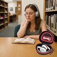 Vista 7 de Funda para auriculares compatible con Mpow 059, Beats Studio3, Beats Solo3, Solo2, Picun P26, para Elecder i39 y más, auriculares inalámbricos Negro