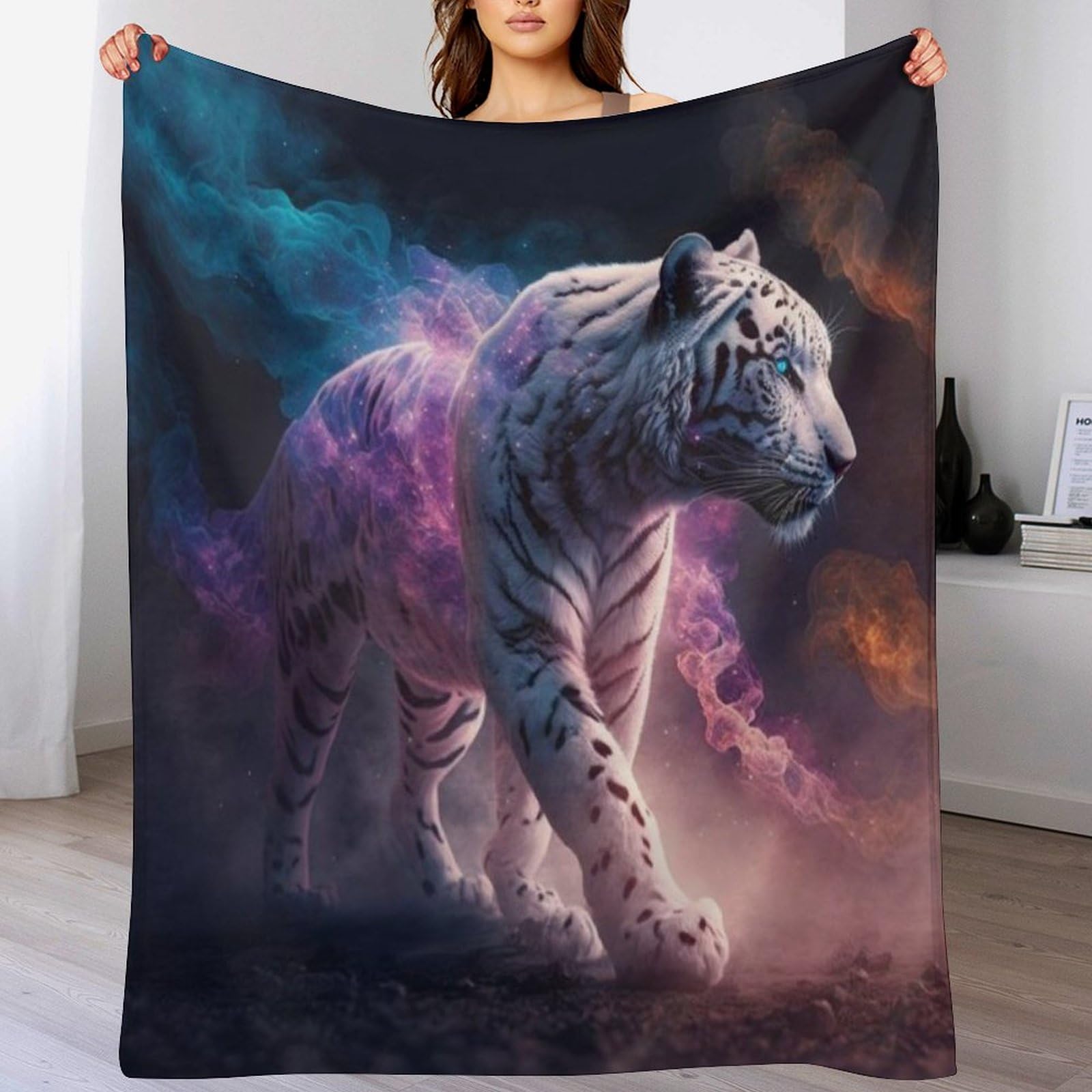 Couverture flannel tigre chaude couverture douce entretien facile machine