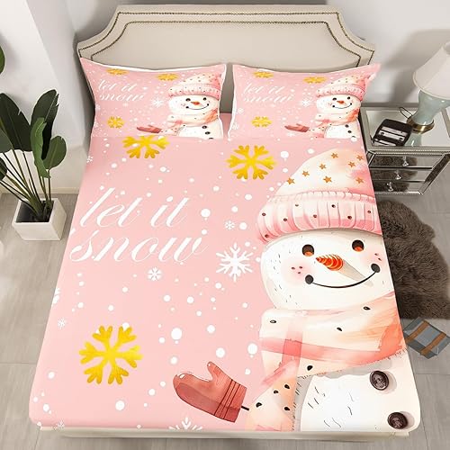 Miniatura 9 de Manfei Juego de sábanas de Navidad tamaño individual, juego de ropa de cama de Papá Noel y reno para decoración de habitación de niños y niñas,