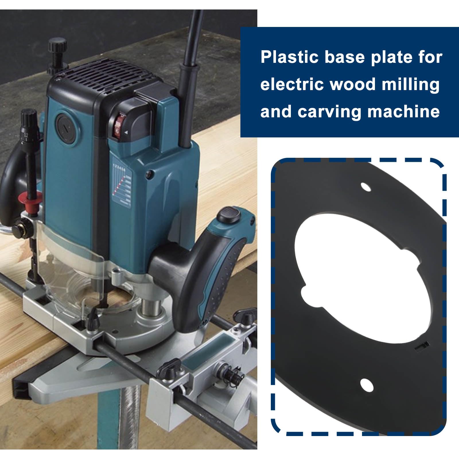 YINETTECH Electric Router Base Plate Router Plastic Round Base Plate Compatible with Makita 3612/ 3612C Electric Router 413024-1 912112-6 - Image 3