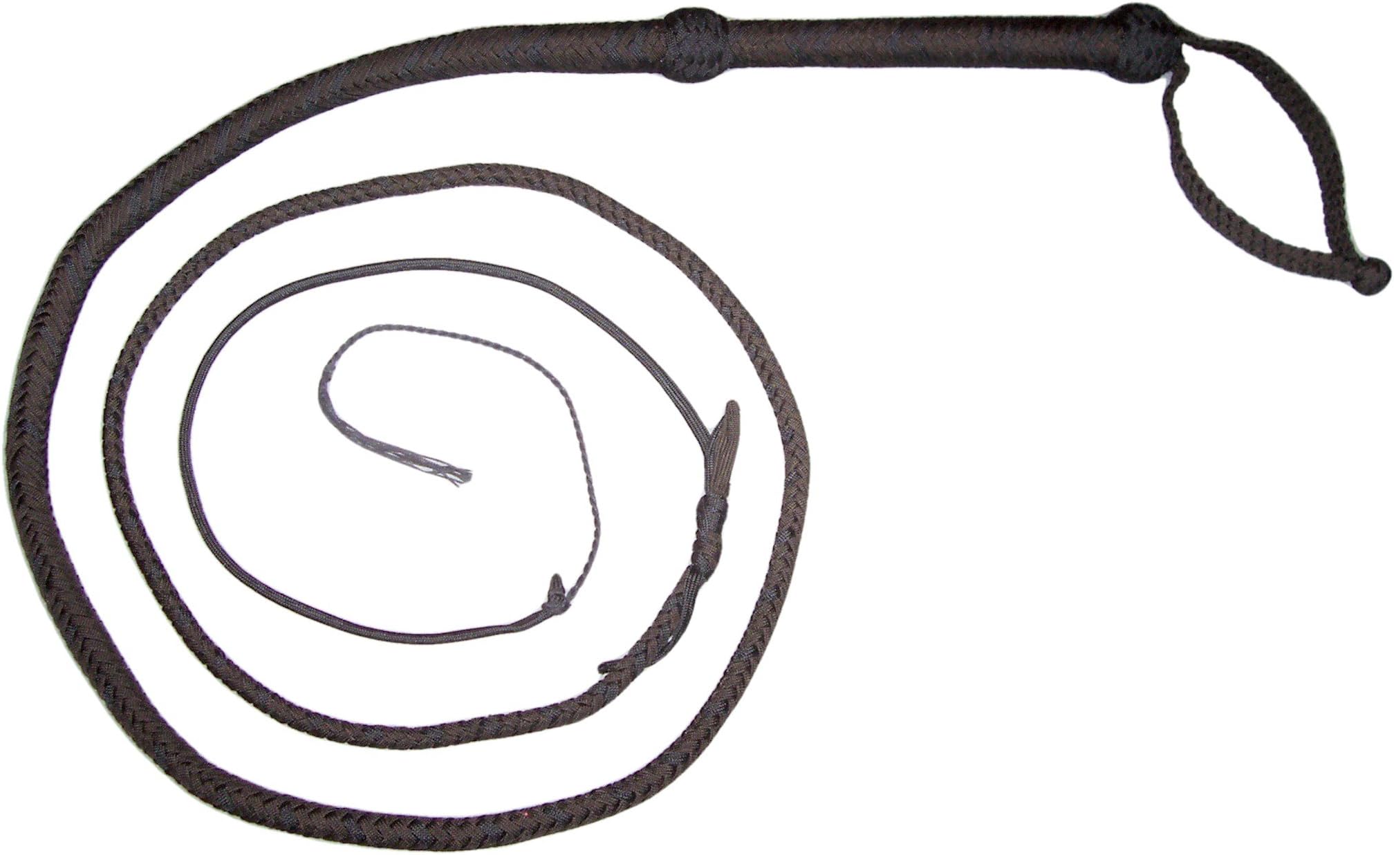 6 Foot Long 16 Plait Black Nylon Shot Loaded Bullwhip Whips Bull Whip. SKU# SNY39