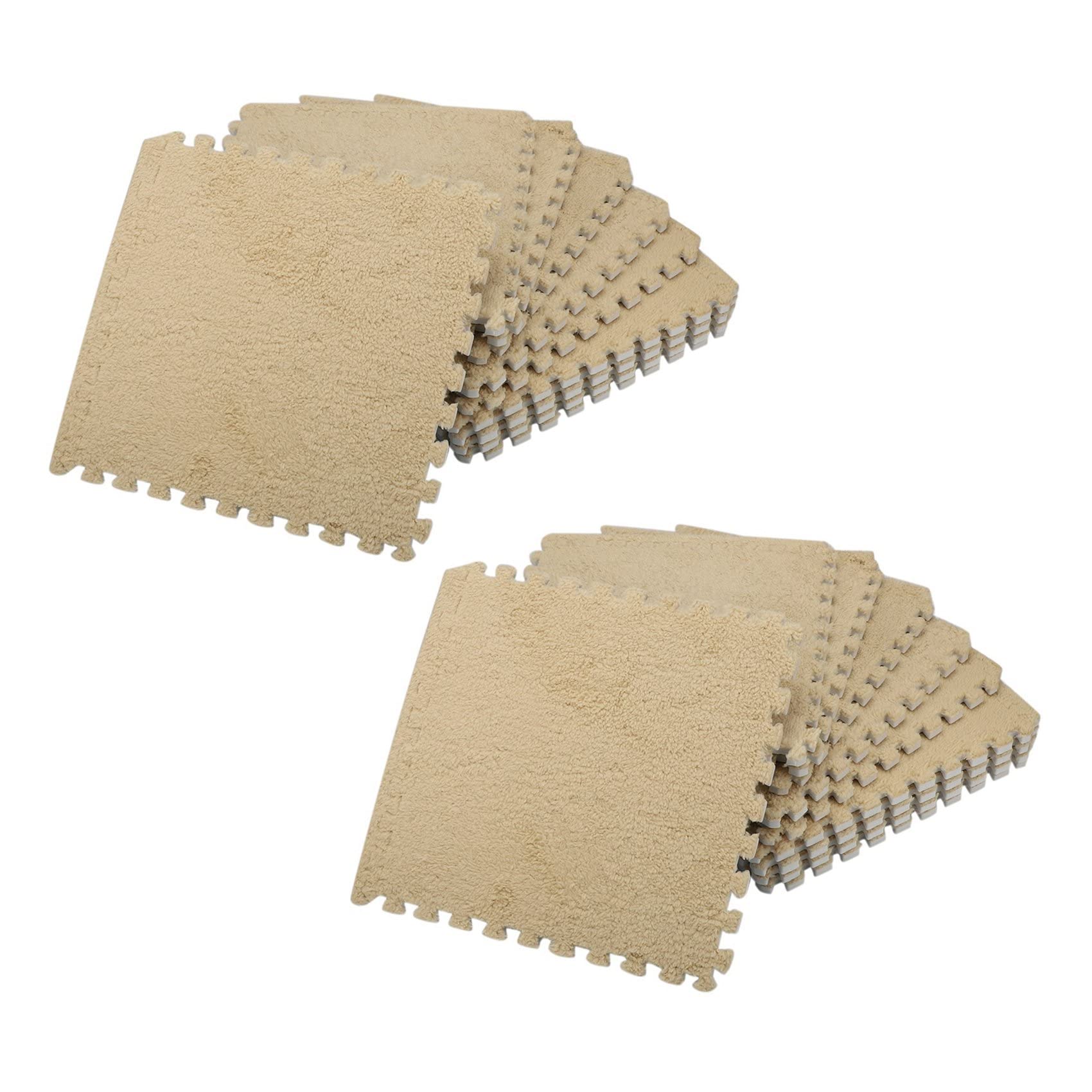 Hndhbfgrt 20 Piece Interlocking Foam EVA Fuzzy Mat Flooring Carpet Tiles for Kids - Perfect for Nursery Décor, Baby Room