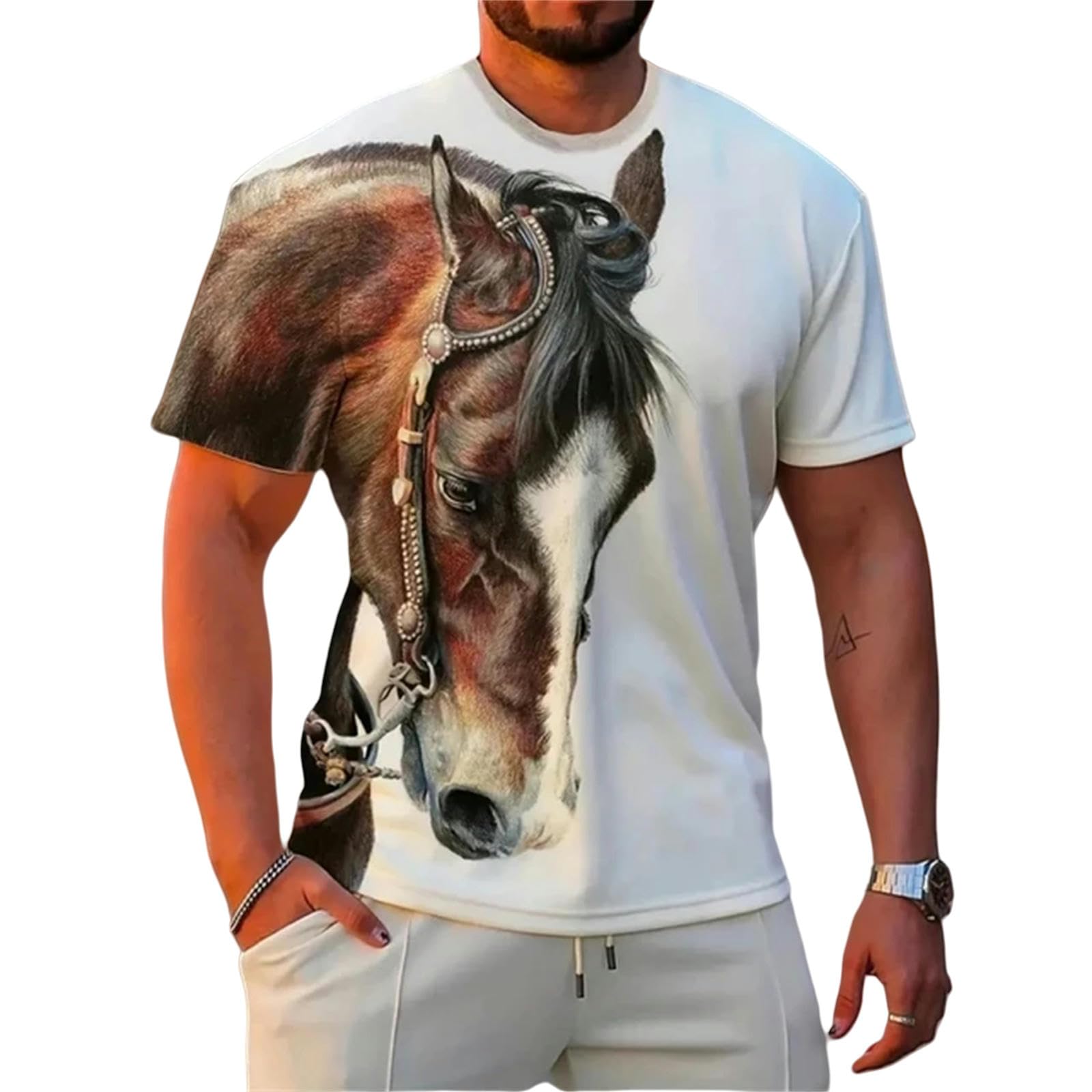 Maglietta Uomo T-Shirt Maschile di Moda Magliette per Maniche Corta A Secco Veloce
