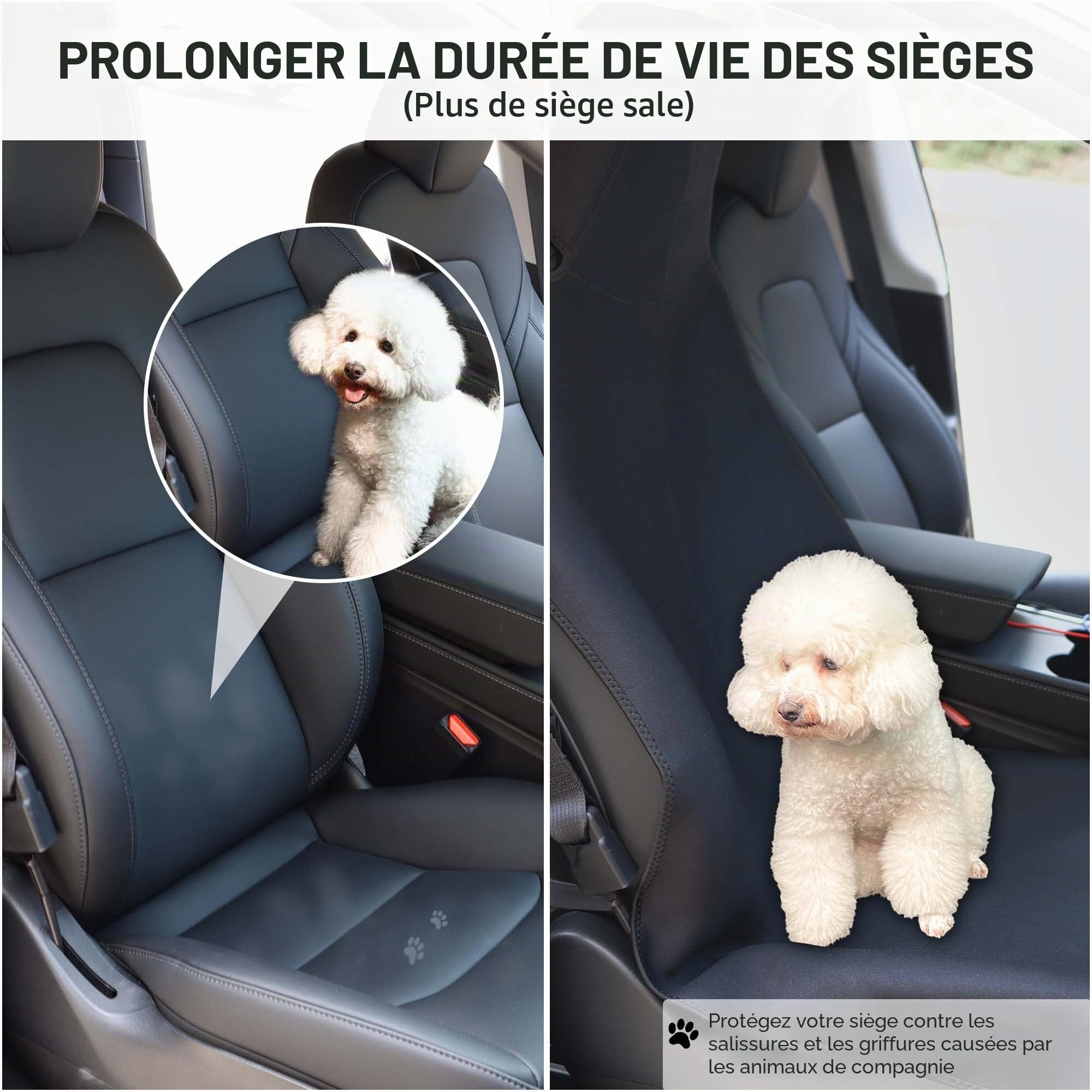 1PC Améliorée Élargi Housse siege voiture impermeable pour Tesla Model Y/Model 3, neoprene Housse voiture avant pour Tesla Model S/Model X, avec 3 sangles à boucles et pochette de rangement (Noir)