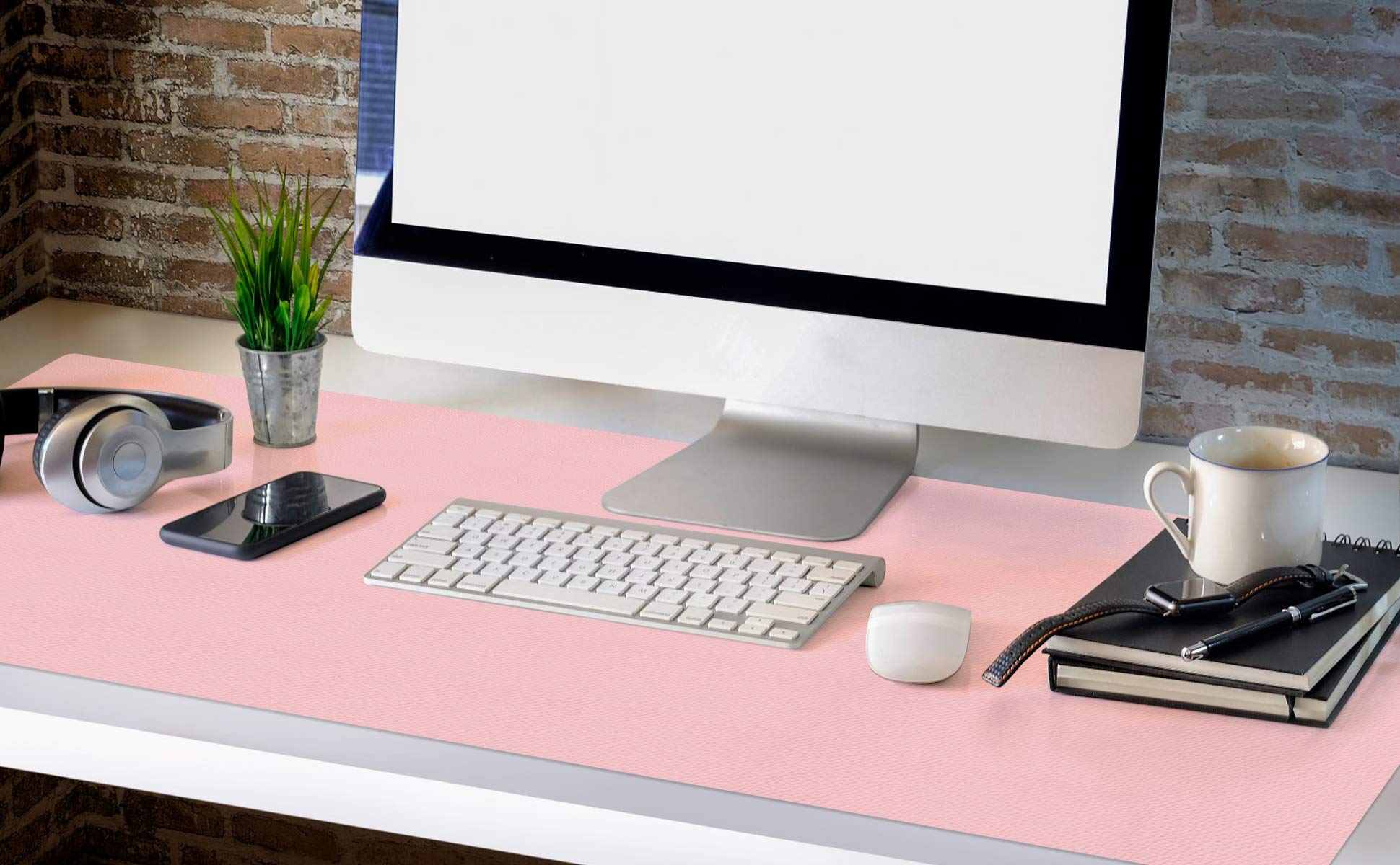 Pink Computer Desk Leather Leather Desk Mat Large Dual Side Colours