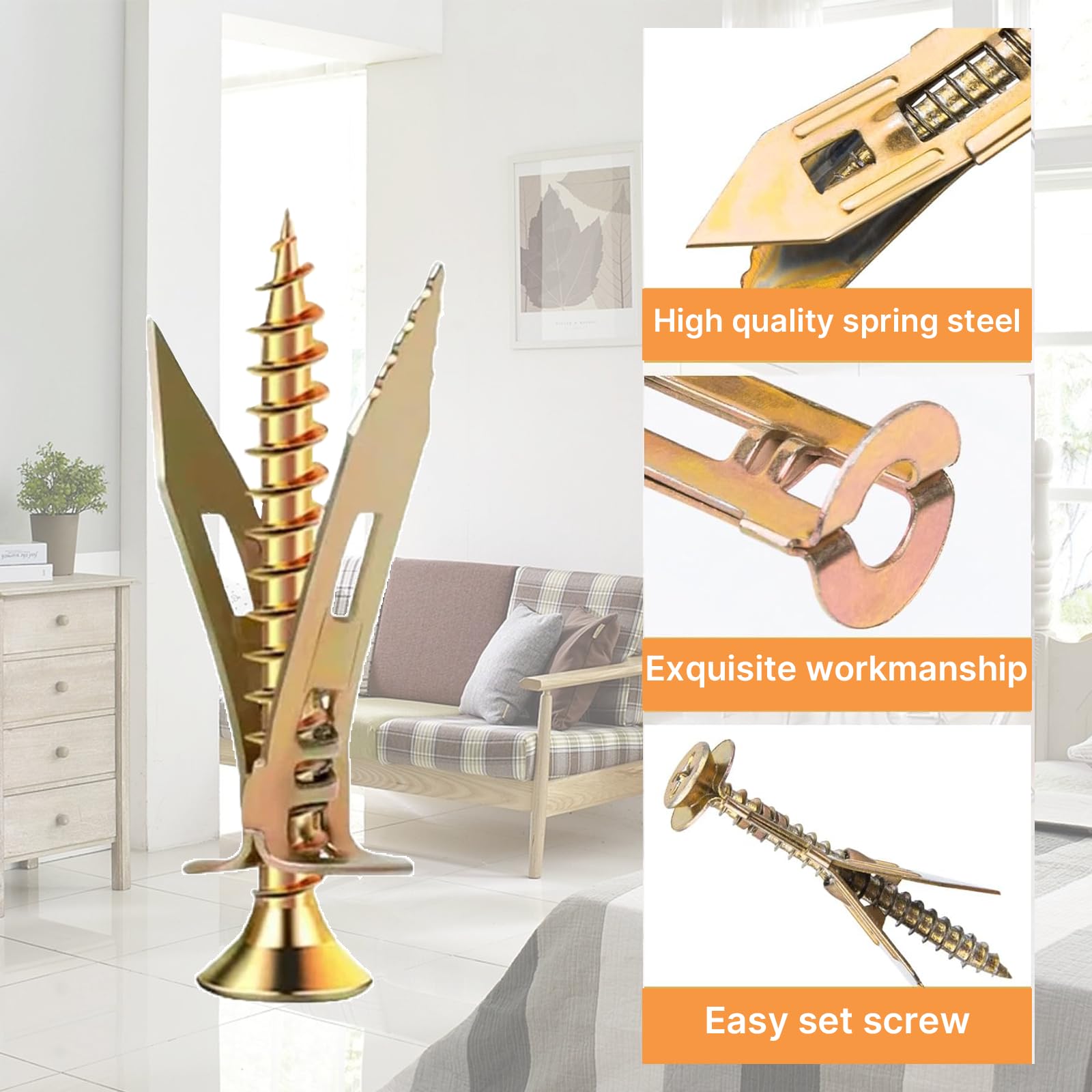 120pcs Self Drilling Anchor Screws Kit,3 Sizes Heavy Duty Plasterboard Fixings Self Tapping Screws - Image 2