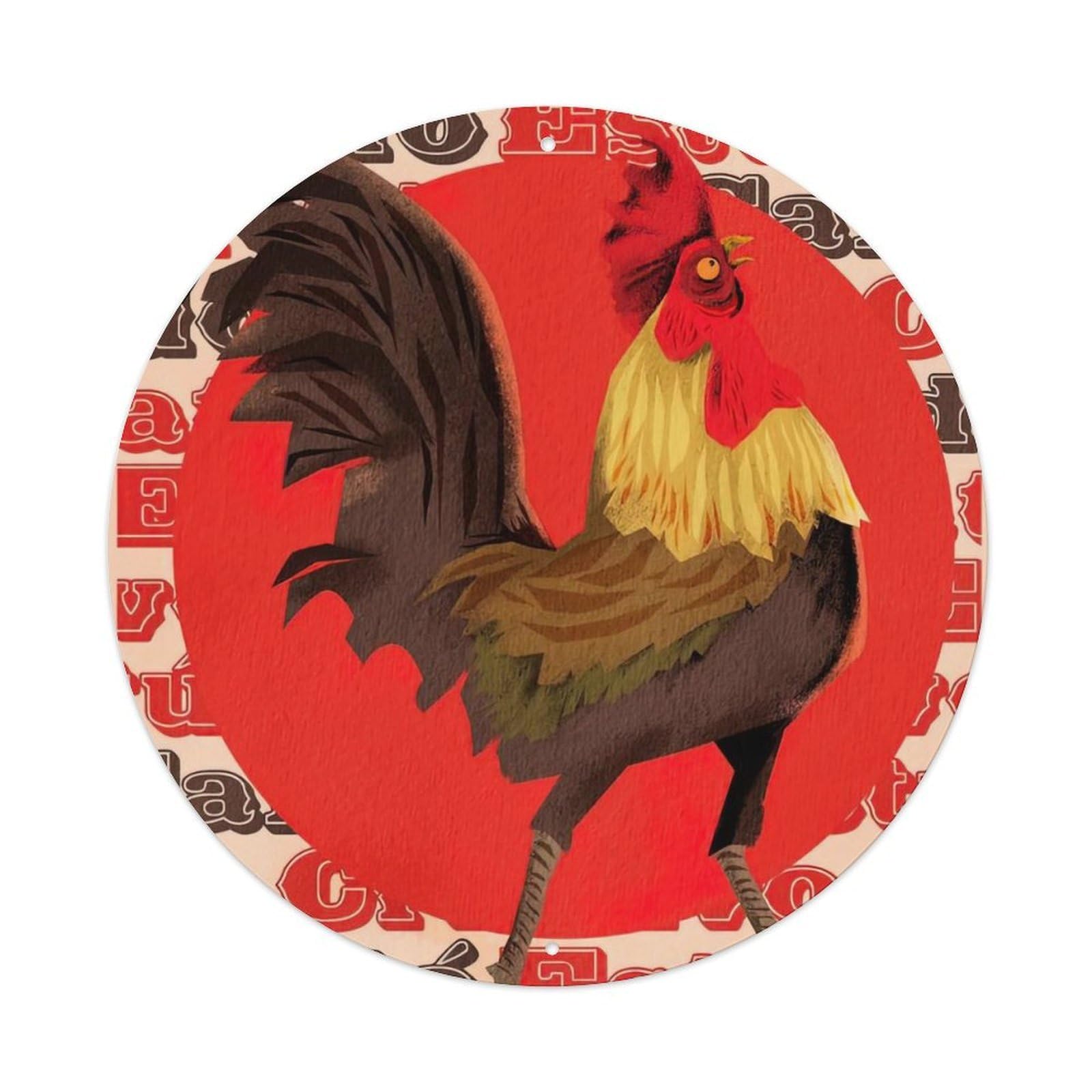 Animal Artwork Rooster Crow Vintage Metal Tin Sign Plaque Wall Decor for Cafe, Club Bar, Office, Garden Metal Poster 8x8Inch
