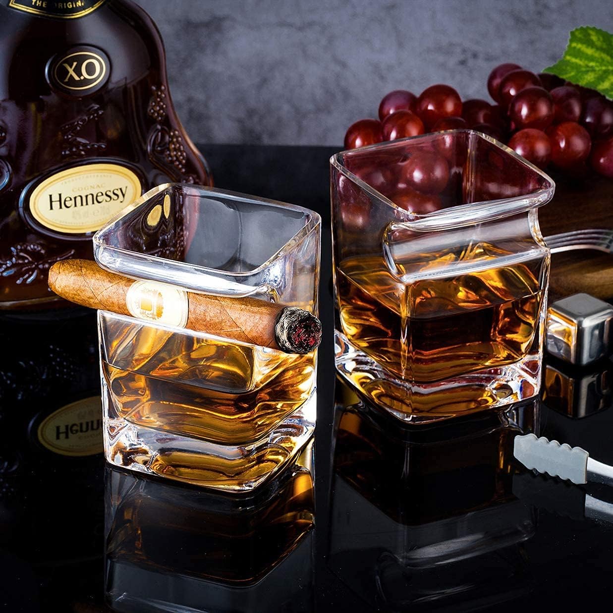 Cigar Whiskey Glasses,Christmas Gifts,with Cigar Holder-Set of 2,Cigar Accessories - Image 5