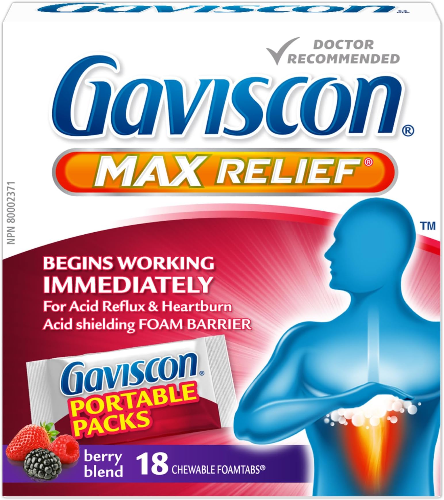 Max Berry- Long-Lasting Acid Reflux and Heartburn Relief, 18 Count