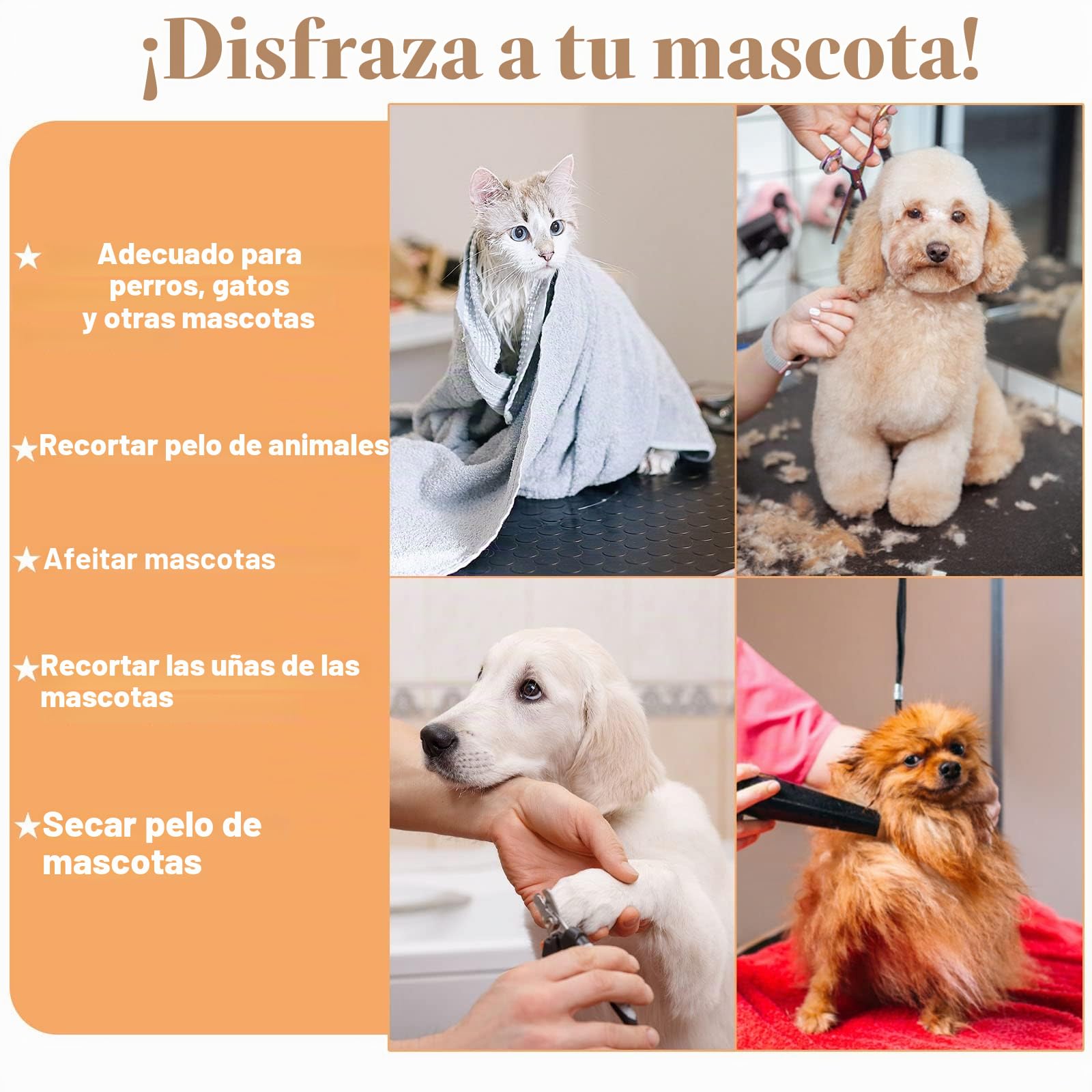 UISEBRT mesa de cuidado de perros con fuelle ajustable en altura, soporte de hasta 100 kg para perros y gatos, 113 x 60 x 76 cm