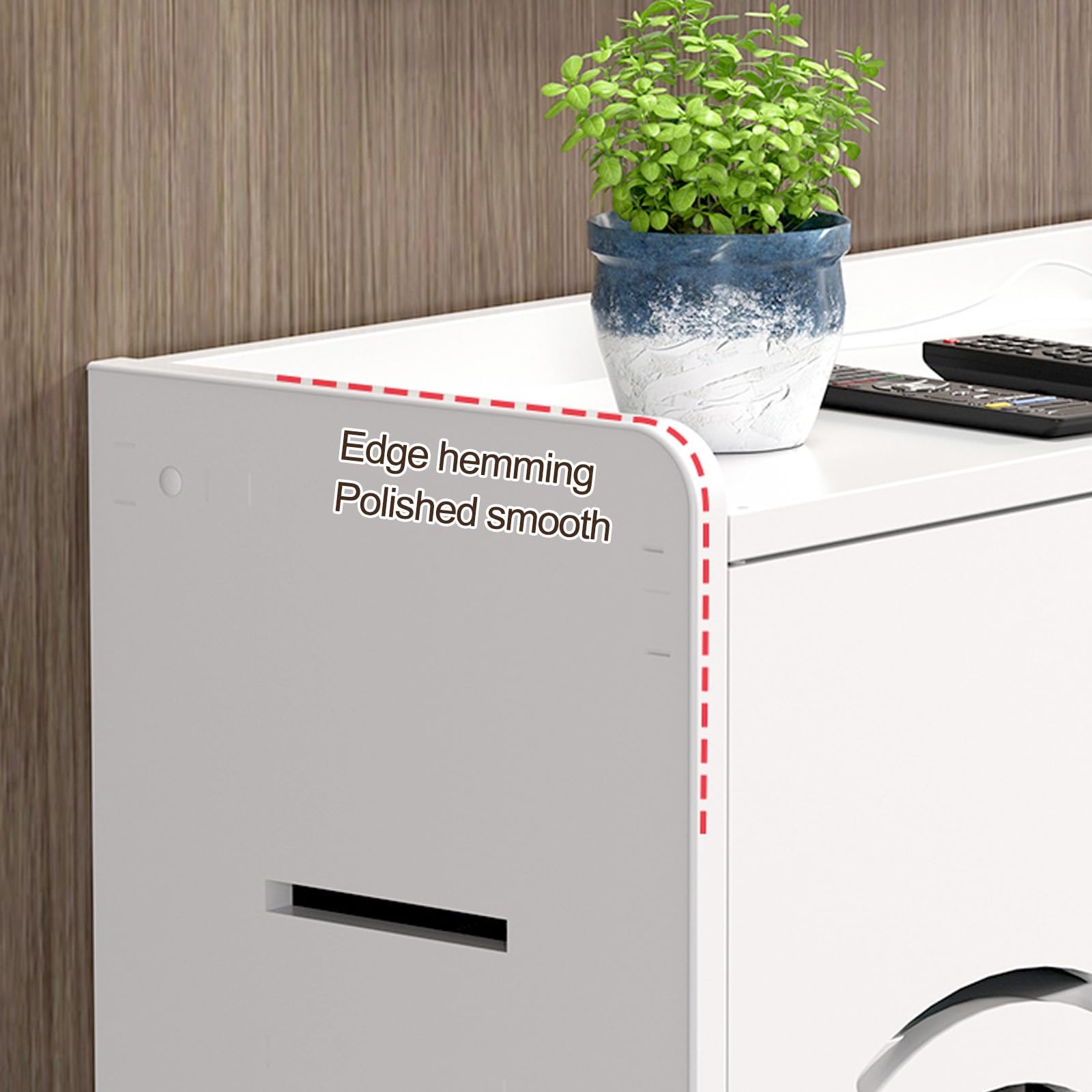 HARELA Armadietto portaoggetti per Router WiFi, Scatola portaoggetti da Pavimento per Router e Modem, Mobiletto per archiviazione multimediale per casa e Ufficio(White,50x80x25cm)