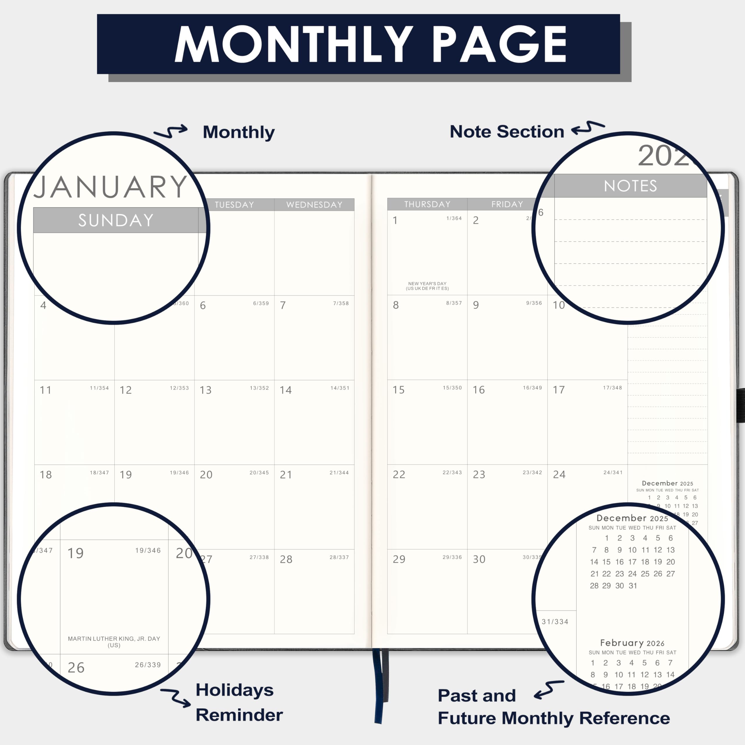 Snapklik.com : 2026 Planner - 2026 Planner Weekly And Monthly, Jan ...