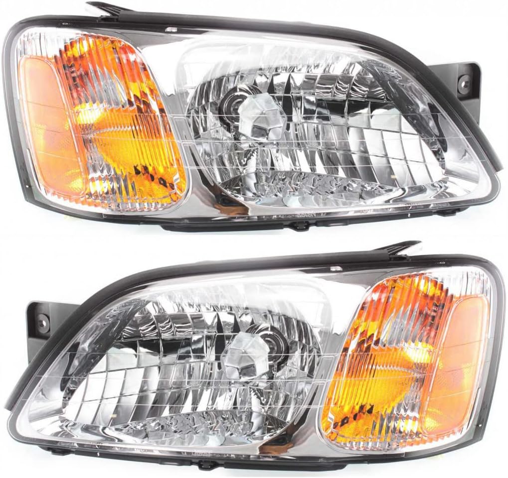 KarParts360 For 2003 2004 2005 2006 Subaru Baja Headlight Assembly Pair Driver and Passenger Side w/Bulbs For SU2502106 SU2503106