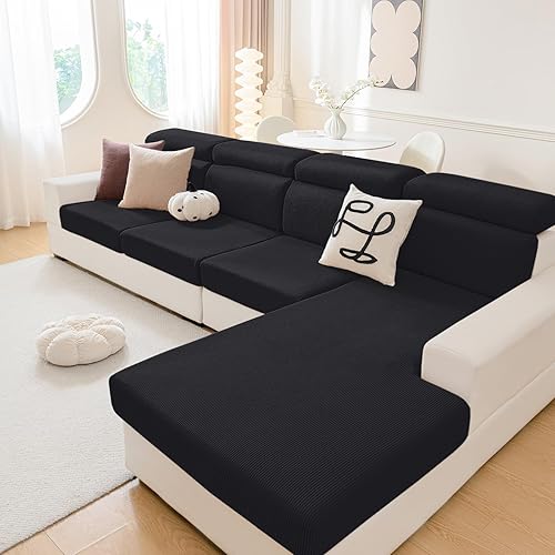 Miniatura 7 de hyha Fundas de cojín individuales para sofá, fundas universales mágicas lavables, fundas elásticas para sofá de 3 cojines, fundas de cojín