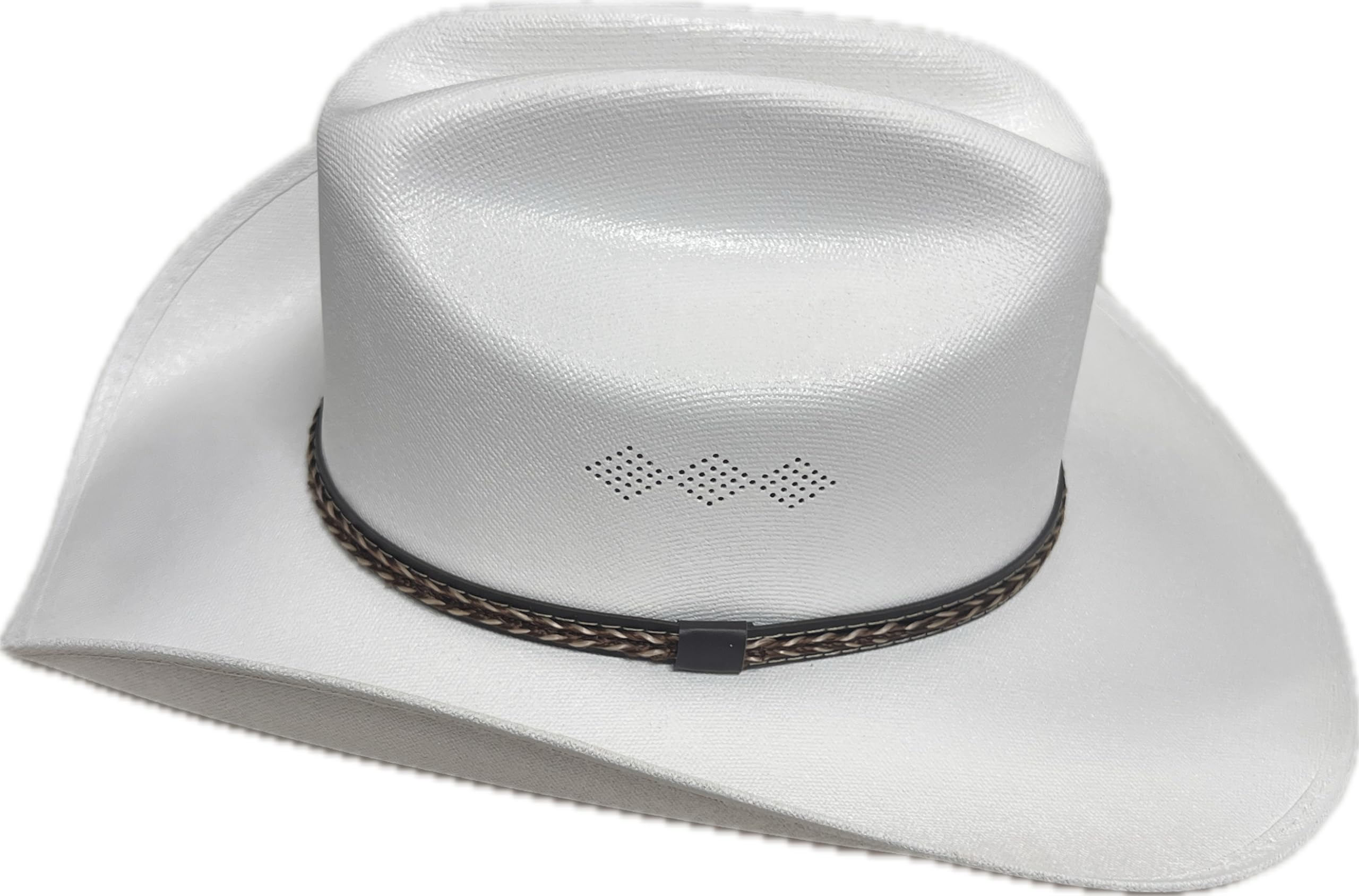 Mrlahat Western Cowboy & Cowgirl Hat Wide Brim Front Pinch Style (US, Alpha, Large, X-Large, White)