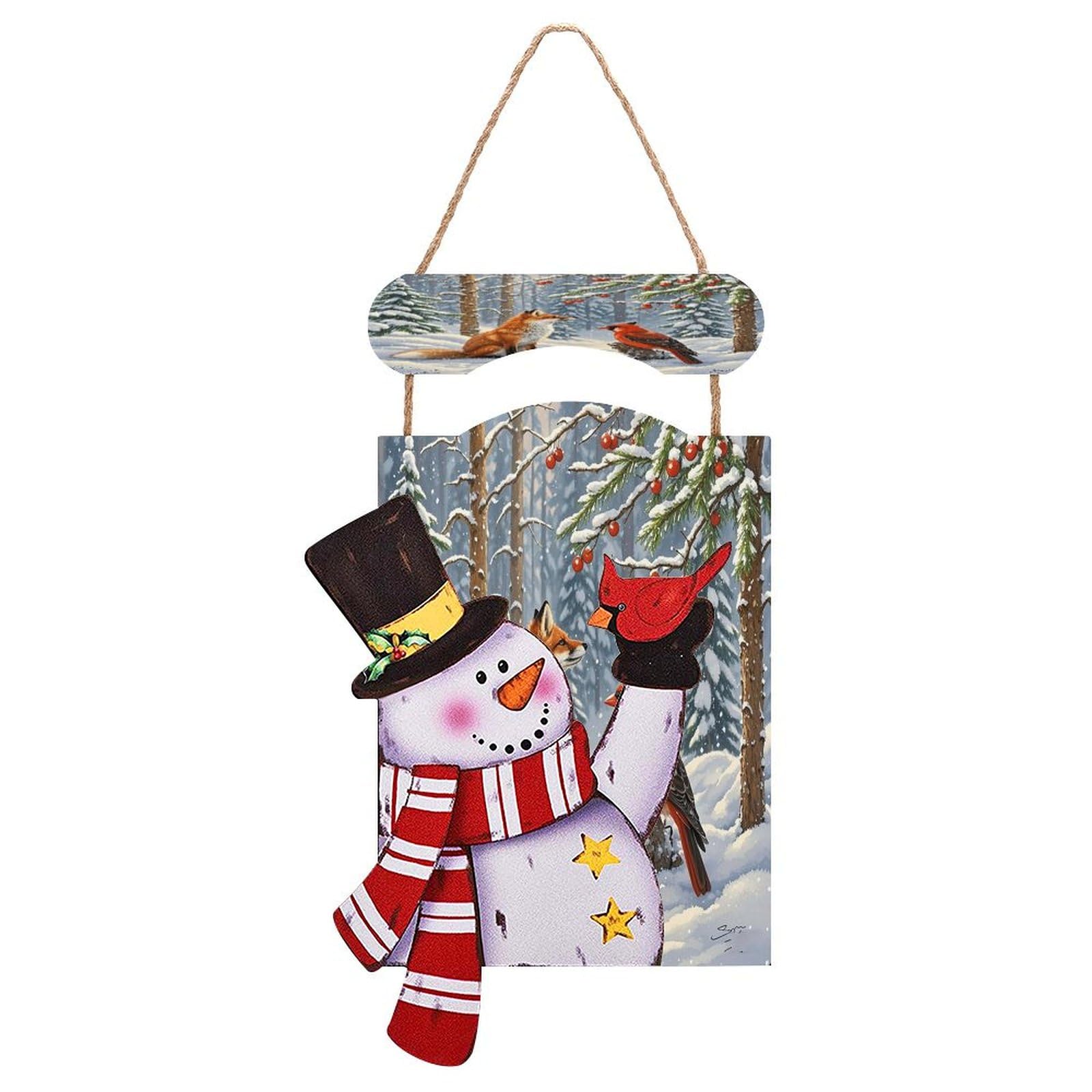 Panneau en bois bonhomme de neige idée cadeau Noël idéal