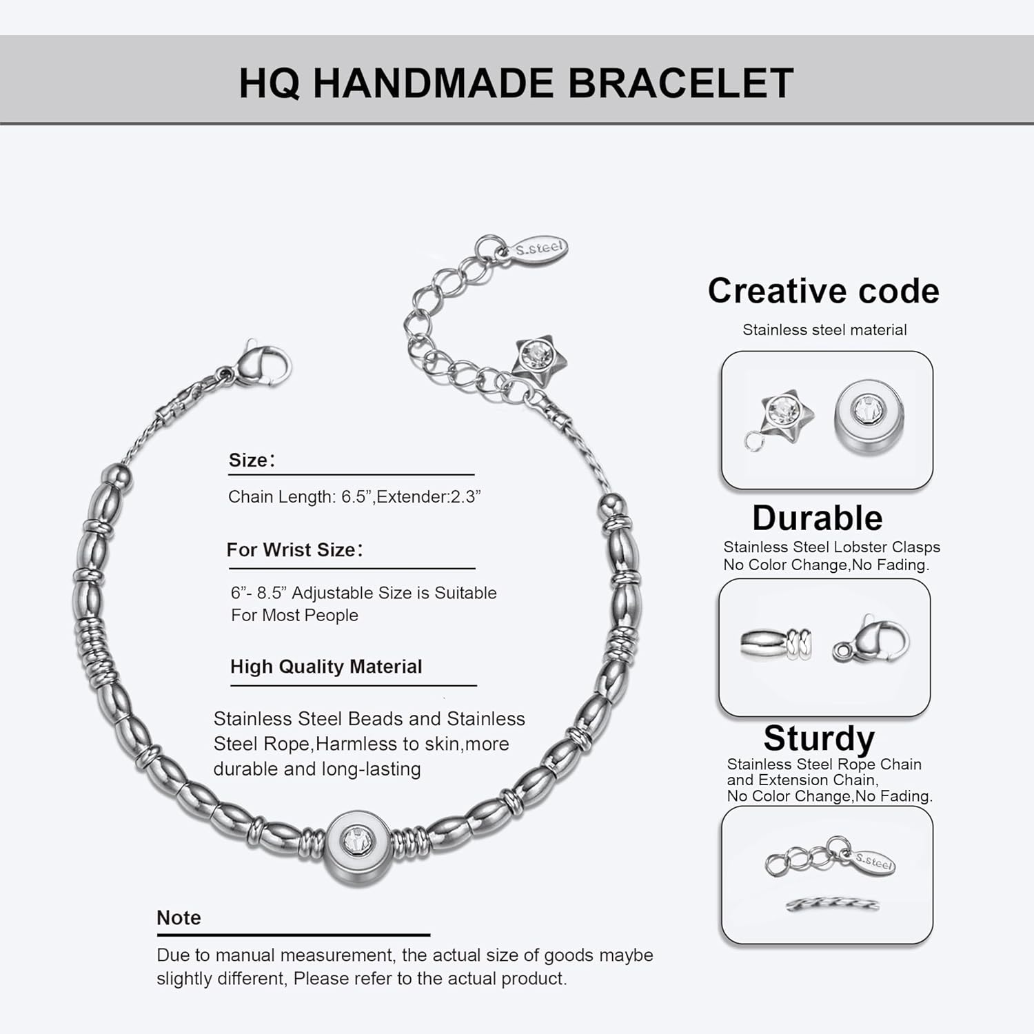 Silver Stainless Steel Morse Code Bracelet - Unique Inspirational Funny Friendship Jewelry-Easter Basket Stuffers Gift for Women Men Teen Girls Best Friend Sister Bestie Mom Daughter Wife Her