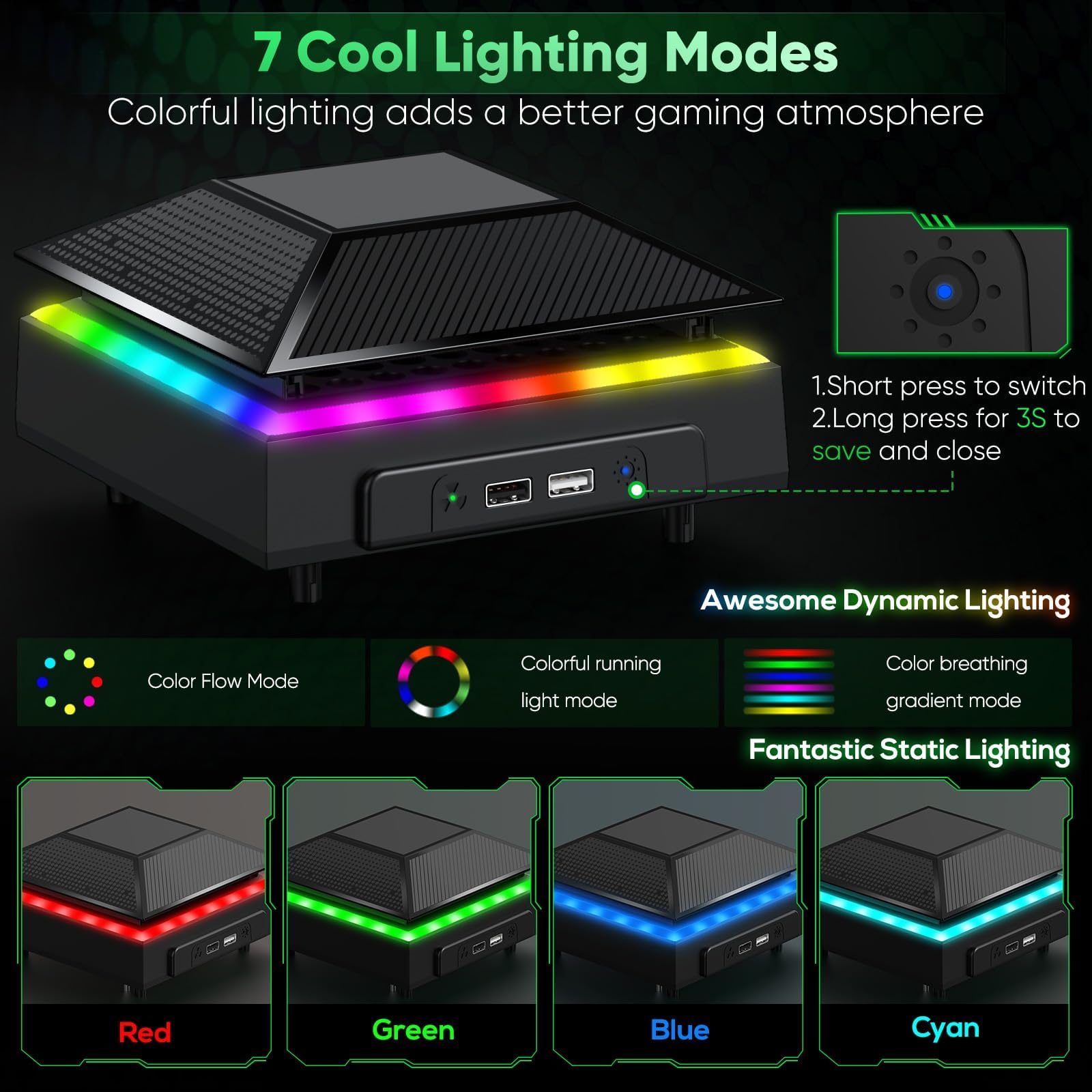 Gorixer AI Control Ventola di Raffreddamento Aggiornata per Xbox Series X con Filtro Antipolvere e Luci RGB