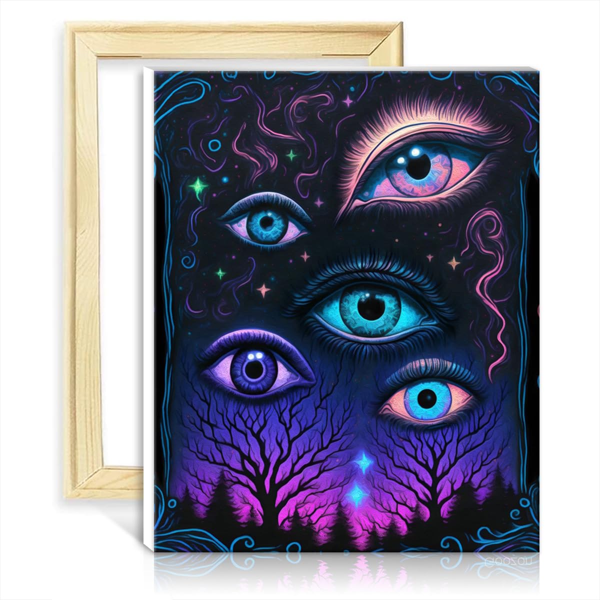 TANGFEIY Paint by Number Esoteric Vision Canvas DIY Digital Oil Painting with Brushes and Acrylic Pigment Artwork for Home Decor No Frame(30x40cm)