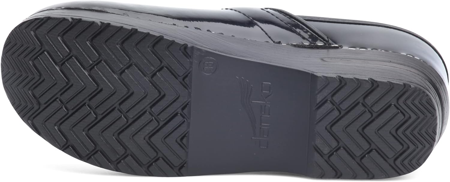 Dansko Professional Slip-On Clogs for Women-Rocker Sole and Arch Support for Comfort-Ideal for Long Standing Professionals-Nursing, Food Service, Healthcare Professionals 4.5-5 Black Patent