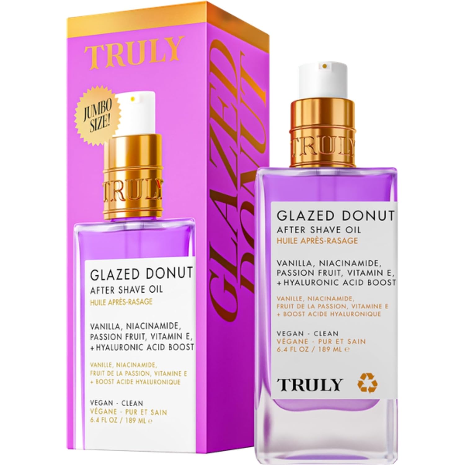 Truly Luxury After Shave Oil | Soothing & Hydrating Treatment to Prevent Ingrown Hair For Smooth, Irritation-Free Skin for Daily Use Glazed Donut 6.4 Fl oz