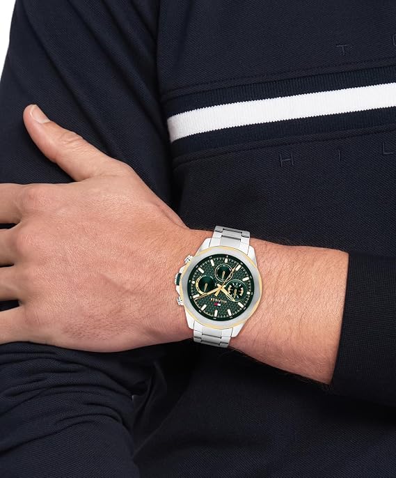 Tommy Hilfiger Analogue Multifunction Quartz Watch for Men with Stainless Steel, Silicone or Leather Strap