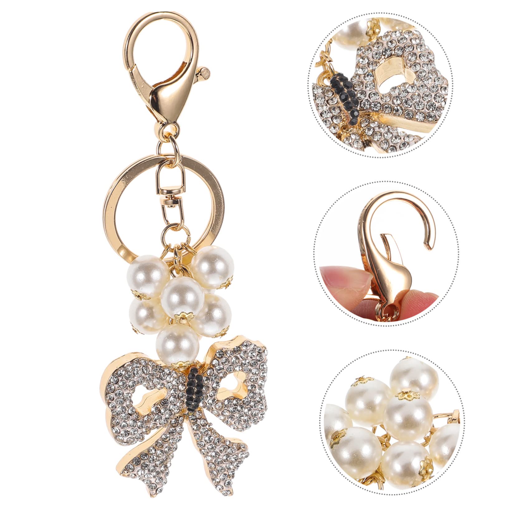 Ciieeo 4piezas Llaveros De Forma De Lazo Decorativo Llavero Brillante Para Bolso y Mochila Accesorio Elegante y Duradero