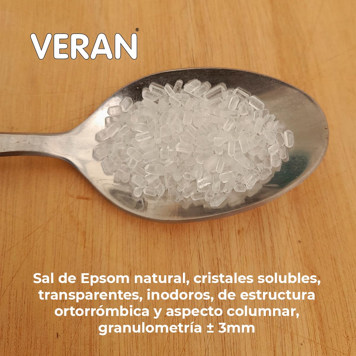VERAN Fertilizante de Magnesio y Azufre, para Huerto y Jardín | Sulfato de Magnesio | Sales de Epsom | Fertilizante 100% Natural | 100% Soluble en Agua (3Kg)