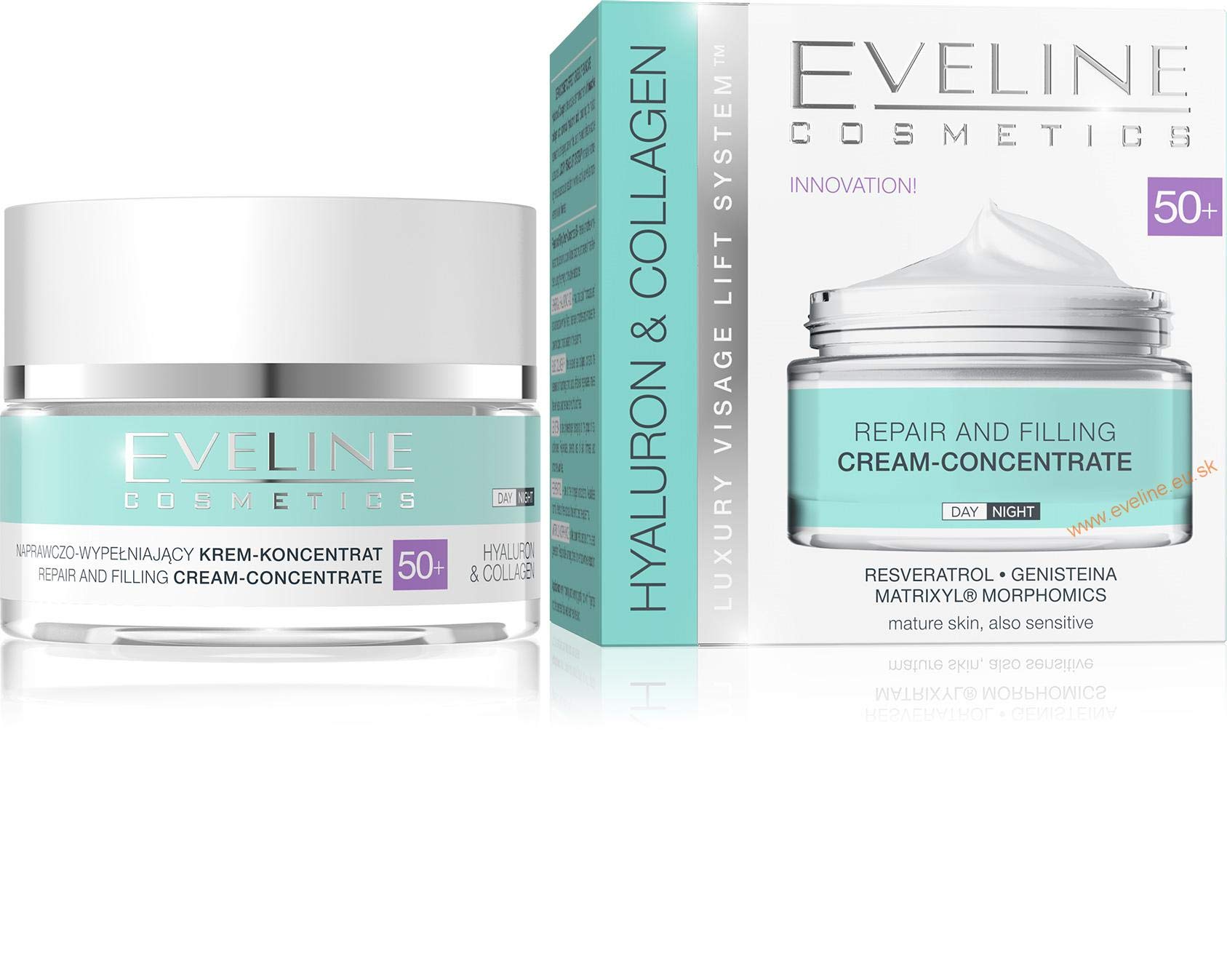 Eveline HYALURON & COLLAGEN Repair & Filling Cream - Concentrate 50+ 50ml