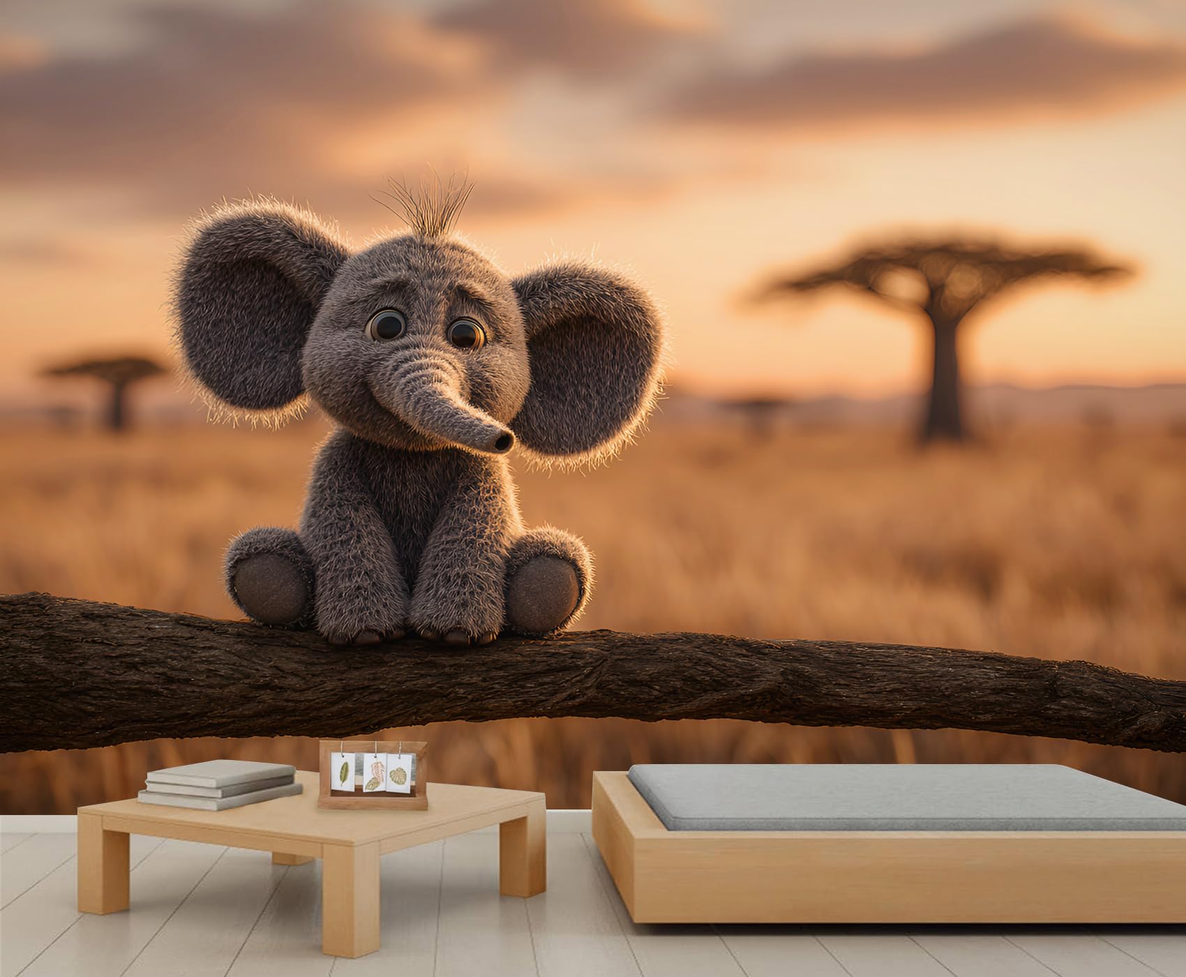 Kids Cute Elephant Murals Cartoon Elephant Wallpaper Animal Art Deco Wallpaper Bedroom for Bedroom Living Room Sofa TV Background Large Wall Mural Poster 490 X 350 cm
