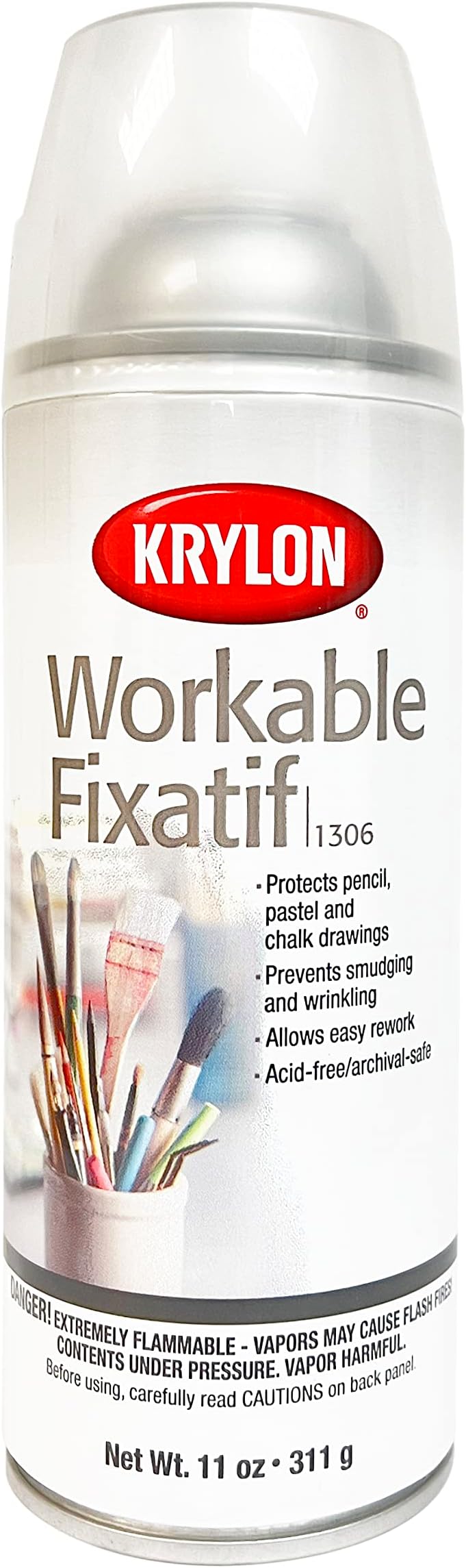 Krylon® Workable Fixatif 11 oz. Aerosol Spray - Lasting Protection for Pencil, Pastel and Chalk Drawings (Pkg/2)