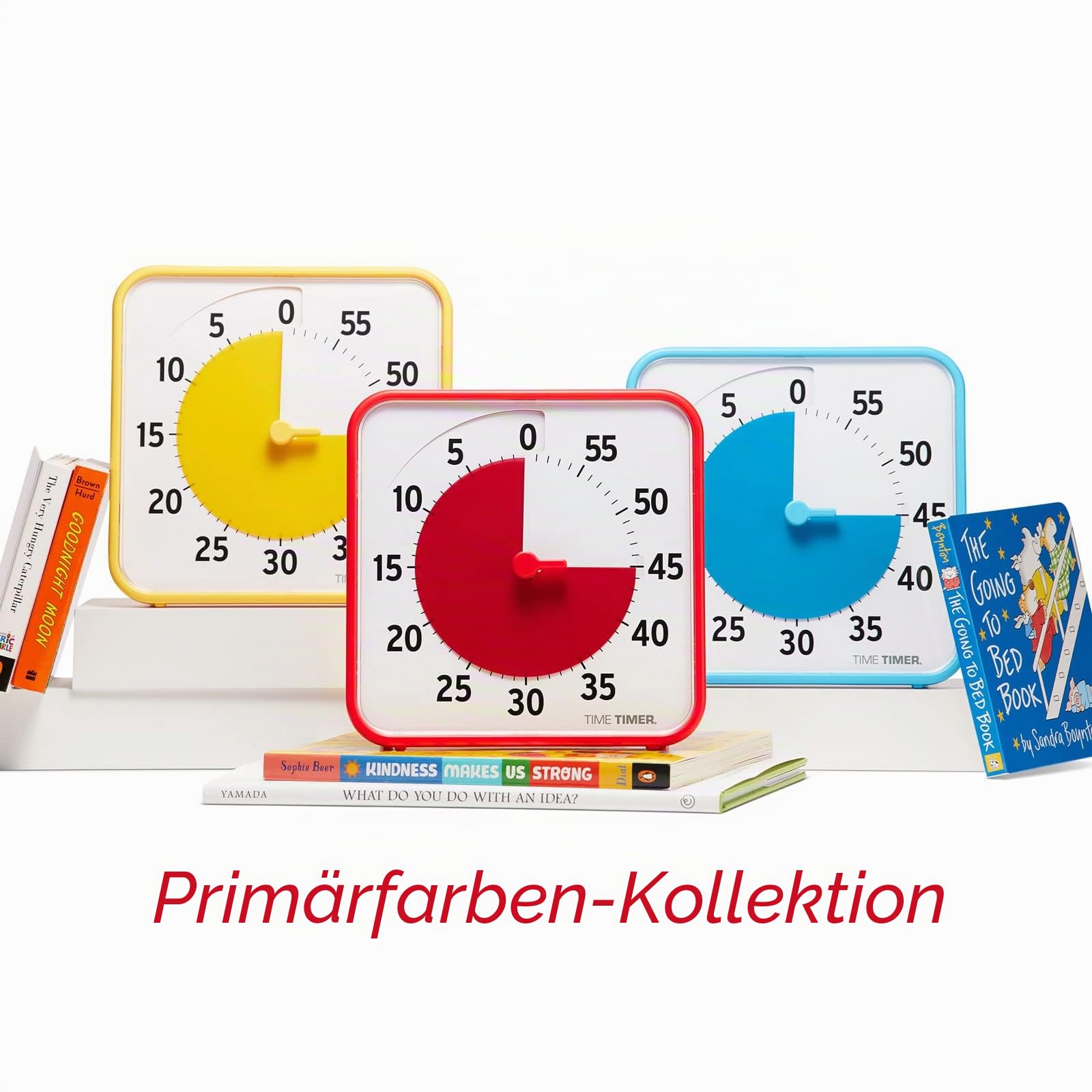 TIME TIMER Medium Klassenzimmer-Set–60 Min. Visueller Timer für Kinder mit Trocken Abwischbaren Aktivitätskarten für klassenzimmer, Lehrer-Tischuhr (3er-Pack), Primärfarben, 19x19x3cm