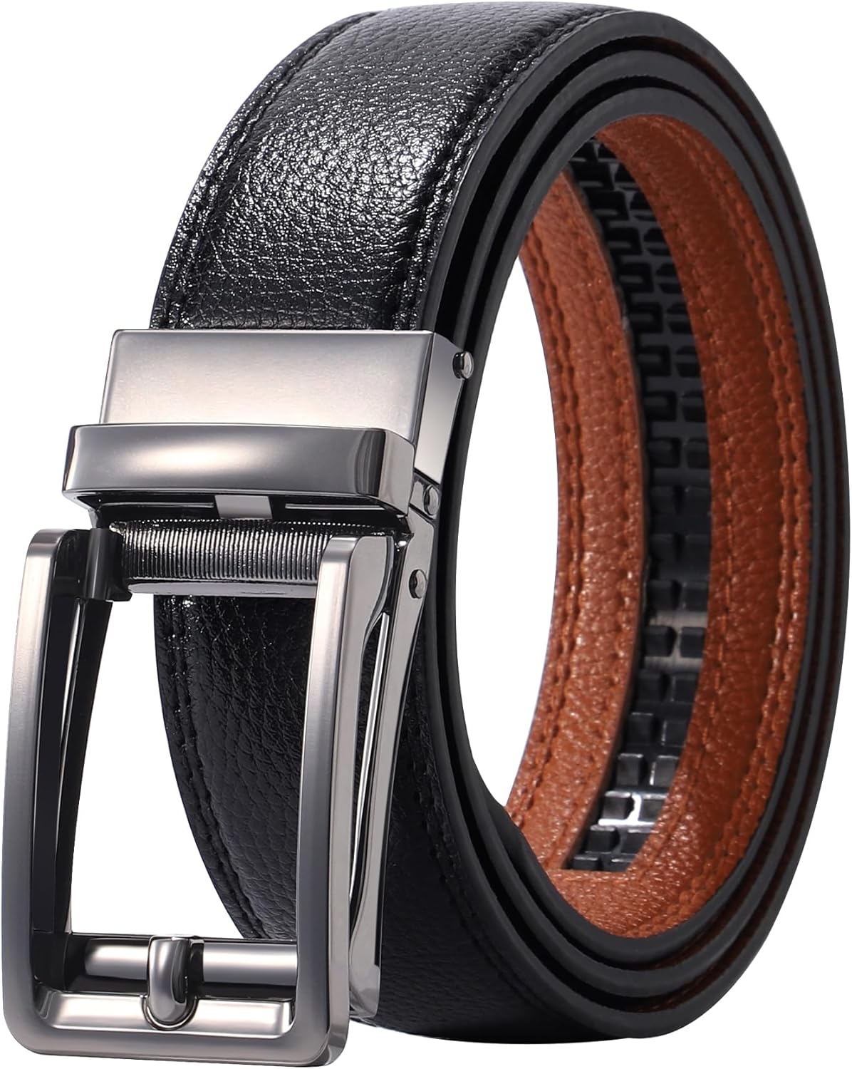 AWAYTR Ratchet Dress Belt for Men - Adjustable Comfort Click Belts for Jeans with Slide Buckle