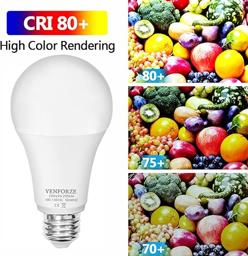 Miniatura 7 de Venforze Bombilla brillante, equivalente a 150 W-200 W, 2500 LM, E26, bombilla LED de 23 W, blanco cálido, 2700 K, A21, no regulable, paquete de 2