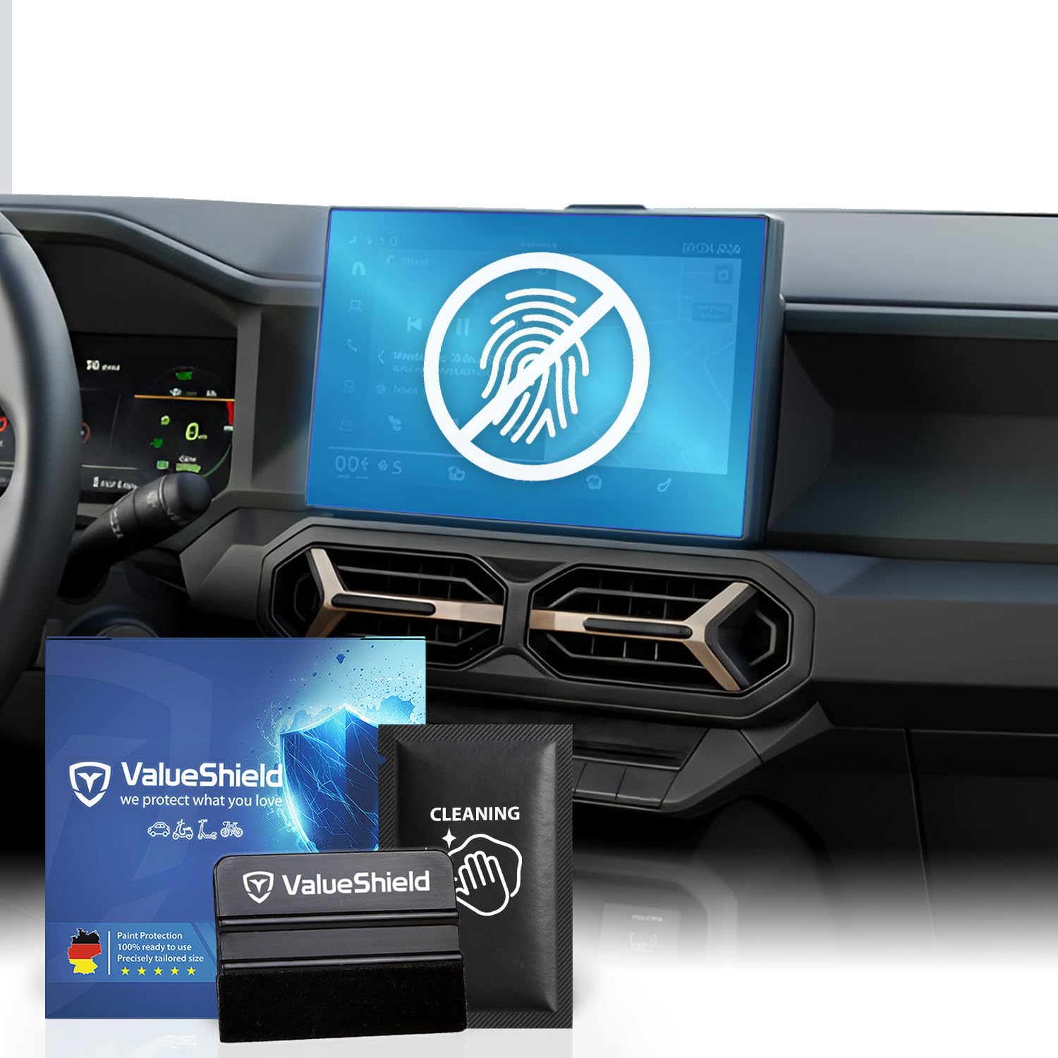 Anti-Fingerabdruck Displayschutzfolie Matt passend für Dacia Sandero 3 Facelift (DJF) 2026-2028: 10,1 Zoll Tacho, Radio, Multimedia, Navi, Bildschirm, Infotainment Touchscreen Entspiegelung