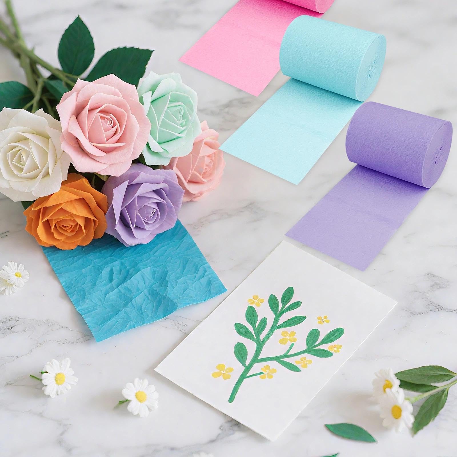 Papier Crépon Papier Crepon Couleur Orange Crepe Paper Craft Bandes Pour La Décoration D'Anniversaires Mariages Et Fêtes Thanksgiving Décoration De Noël Bricolage 10 Rouleaux 25m X 4.5cm