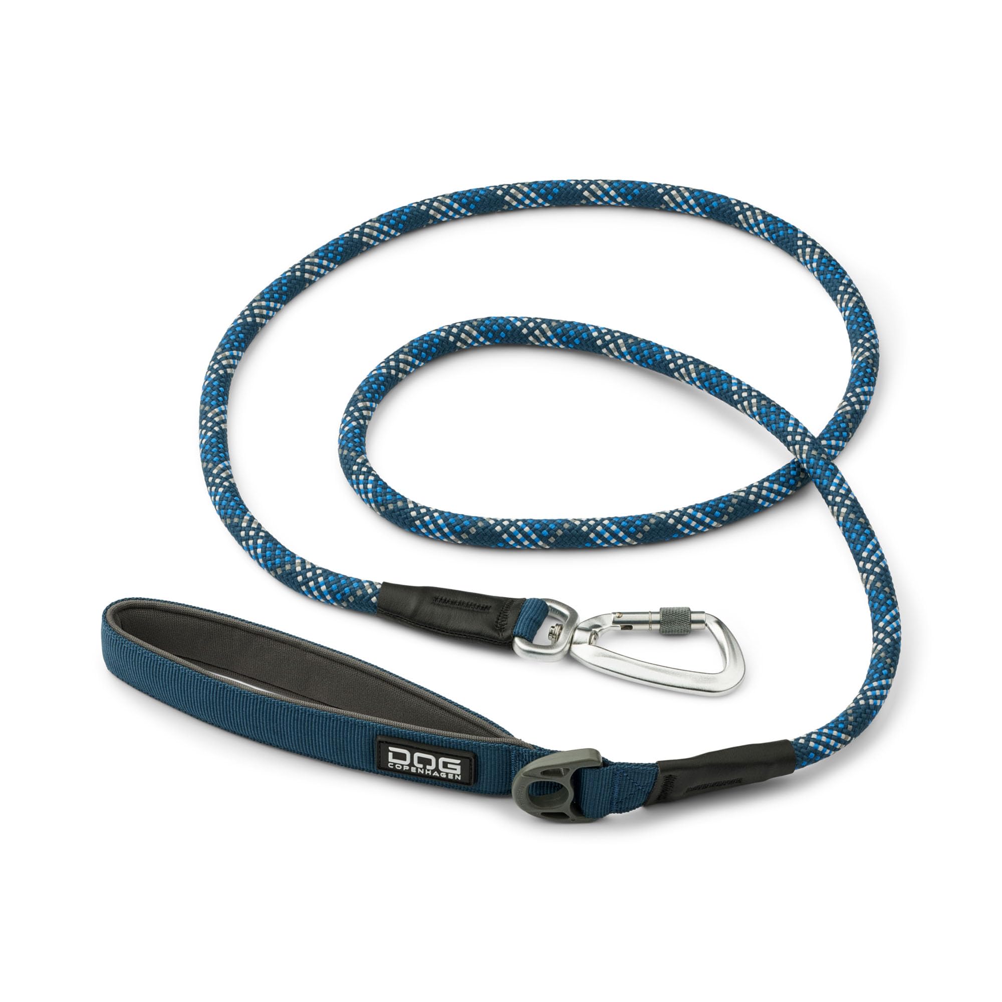 DOG Copenhagen Urban Rope 3.0 Dog Lead - Dog Training Lead - Dog Leash - Reflective Trim - Durable - For Small, Medium and Large Dogs - 160cm - Locking Carabiner - Padded Handle, Ocean Blue, S — image 1